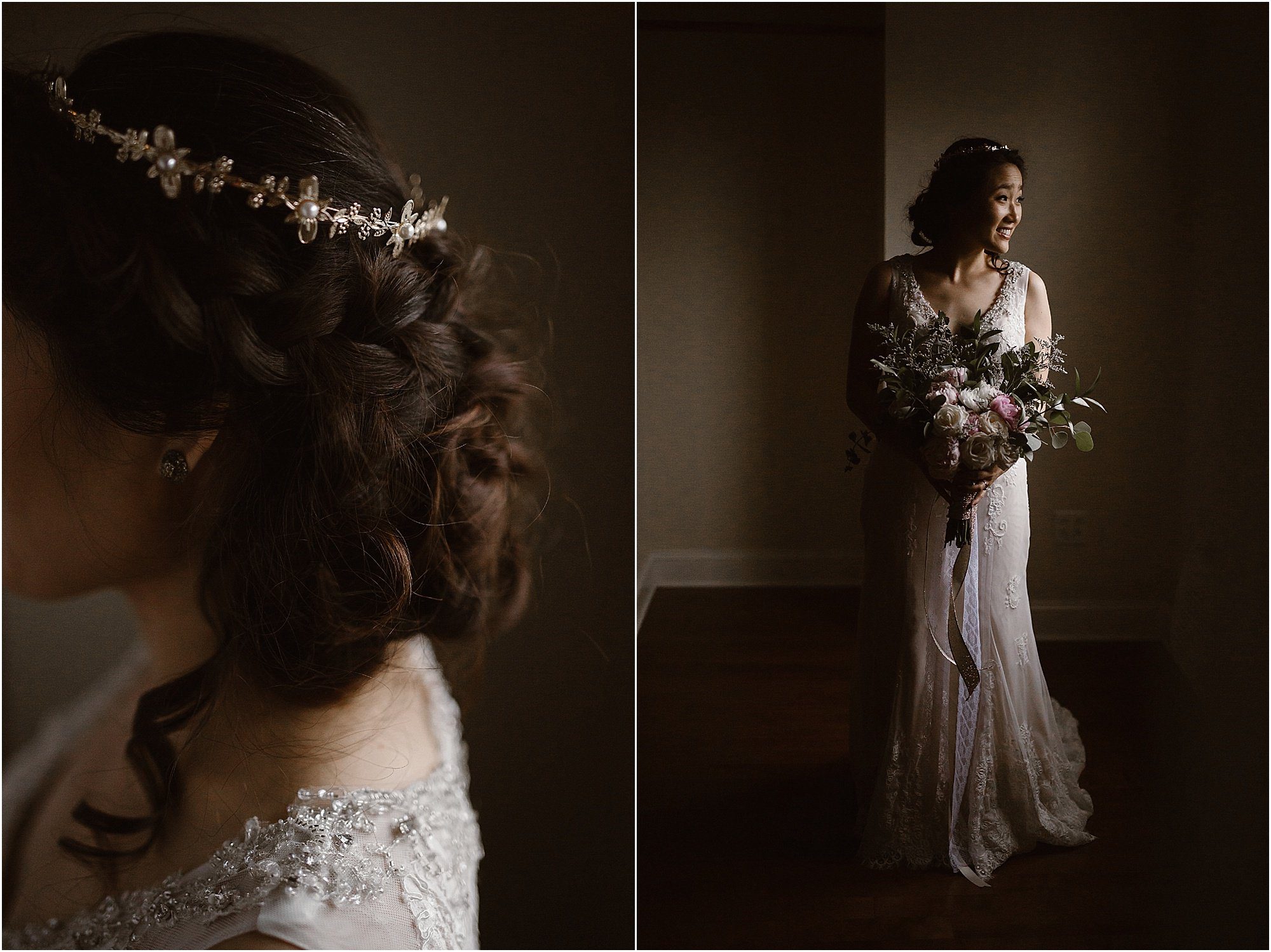 Bridal photos of bride at Pleasant Hill Vineyards Wedding in Maryville