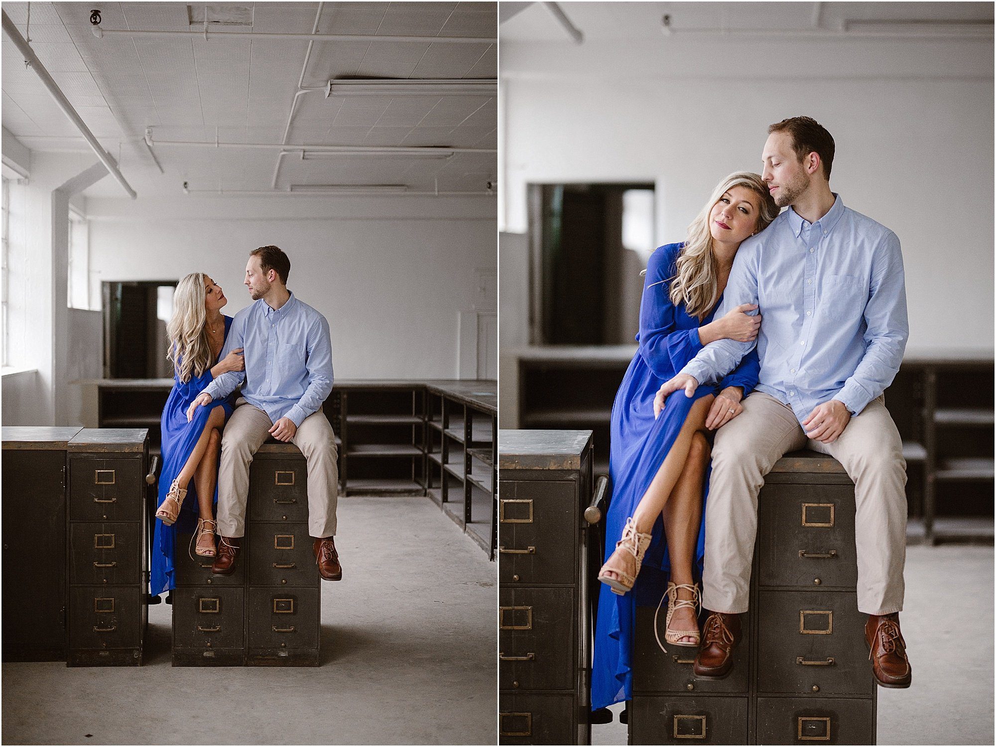 Industrial Engagement Photos in Knoxville | Photographed by Erin Morrison Photography | https://erinmorrisonphotography.com/rainy-day-industrial-engagement-photos-knoxville/