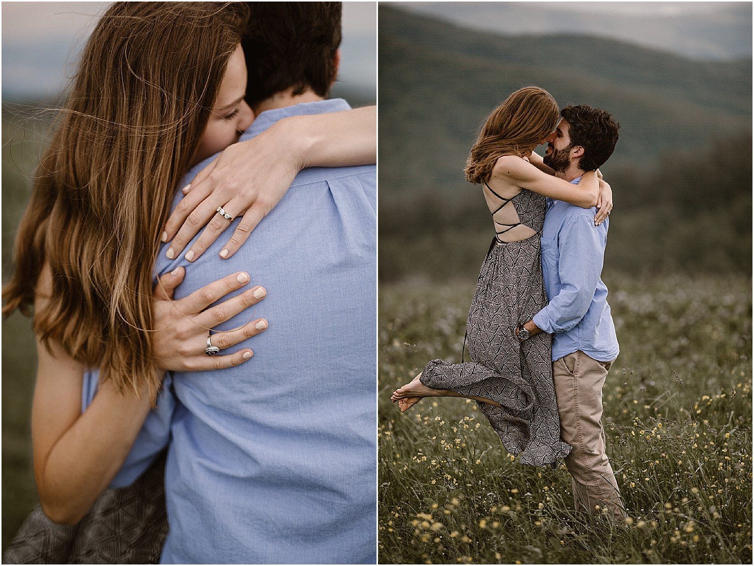 Max Patch Mountain Engagement Photos by Erin Morrison Photography