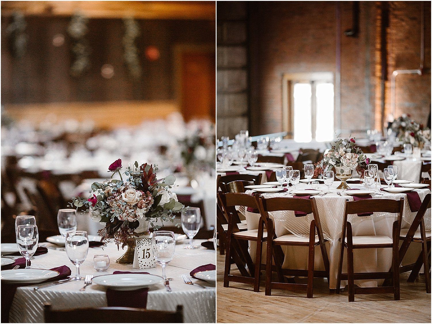 Organic Cranberry Florals at Reception in Knoxville