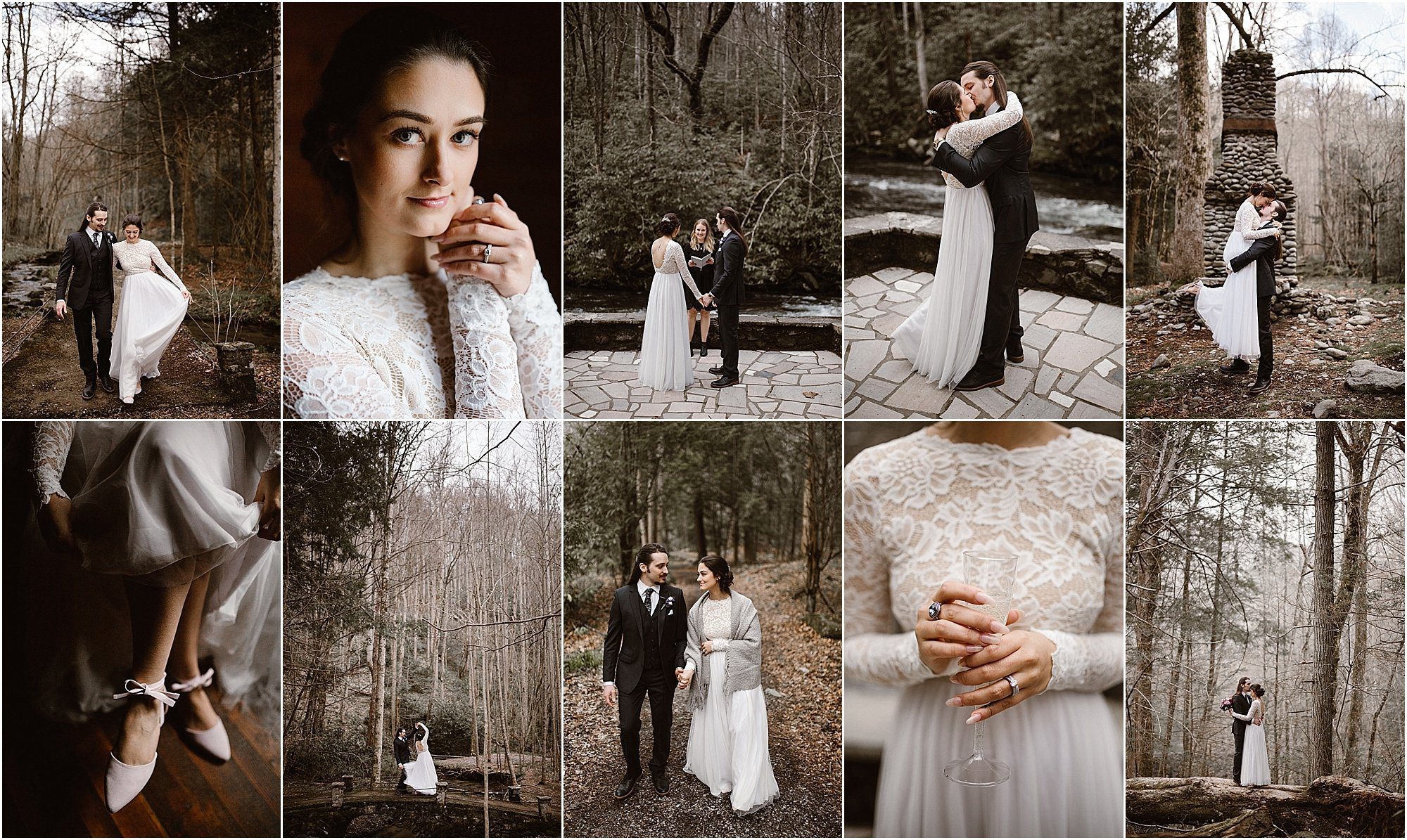 Intimate Smoky Mountain Elopement at Spence Cabin in Elkmont