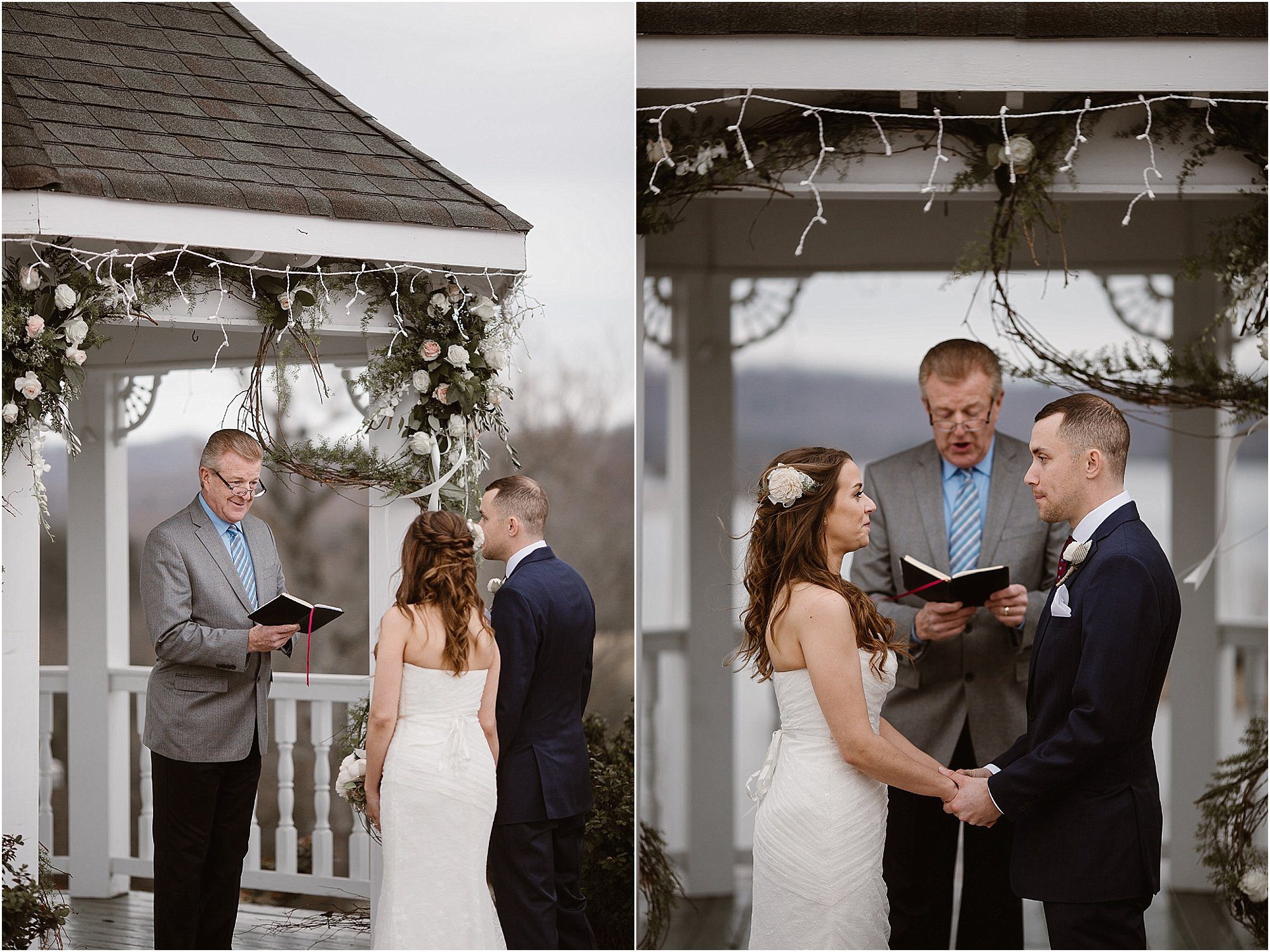Bride and Groom exchanging vow at Whitestone Inn Wedding