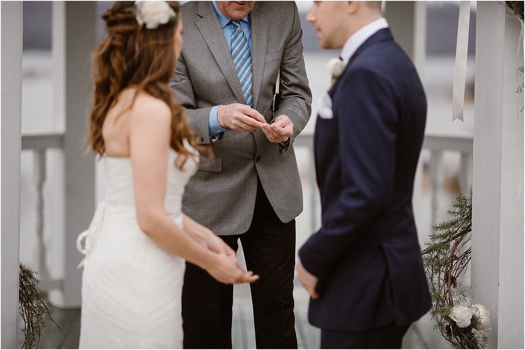 Exchanging of rings at Whitestone Inn Wedding