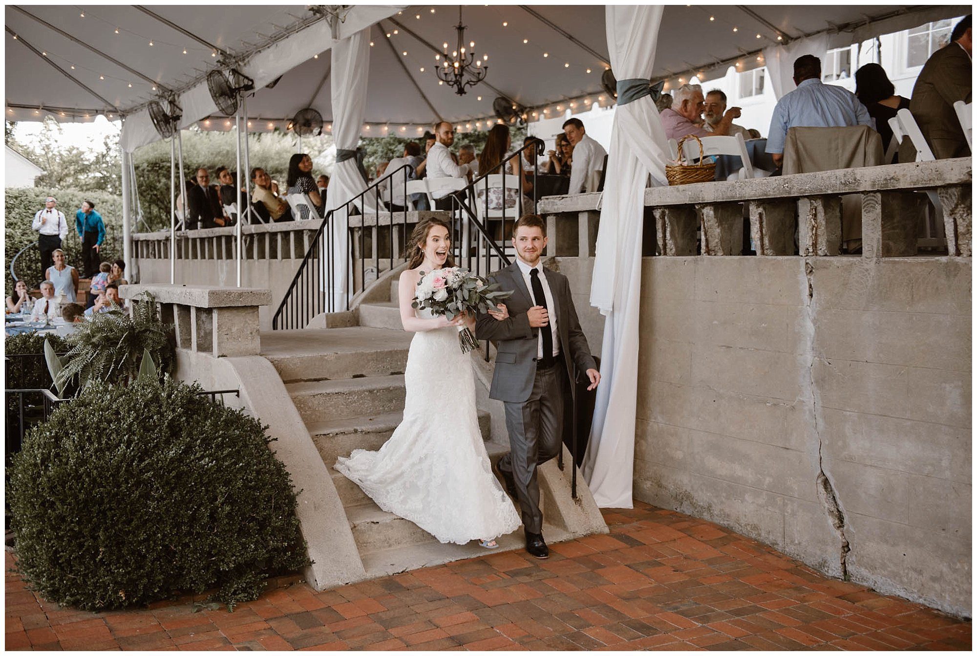 Bride and Groom Enter Reception at Crescent Bend House Wedding Knoxville