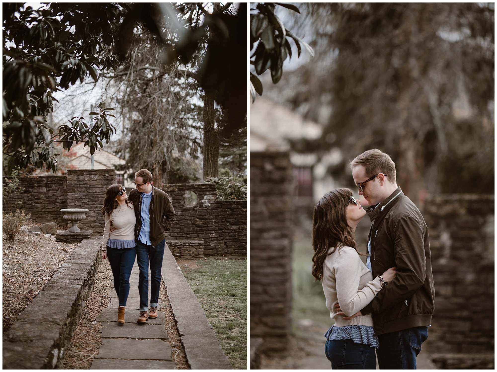 Engagement photos at the Knoxville Botanical Garden in Knoxville