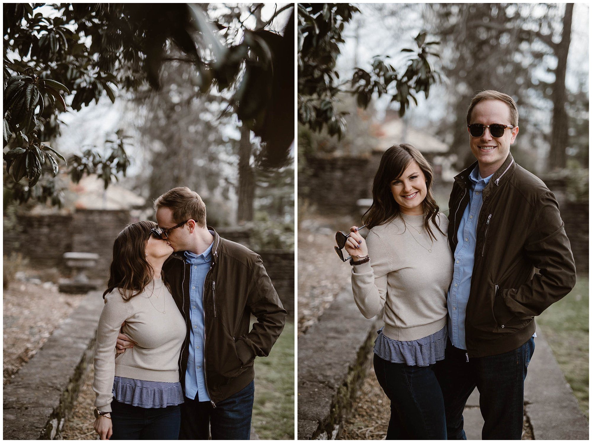 Engagement photos at the Knoxville Botanical Garden in Knoxville