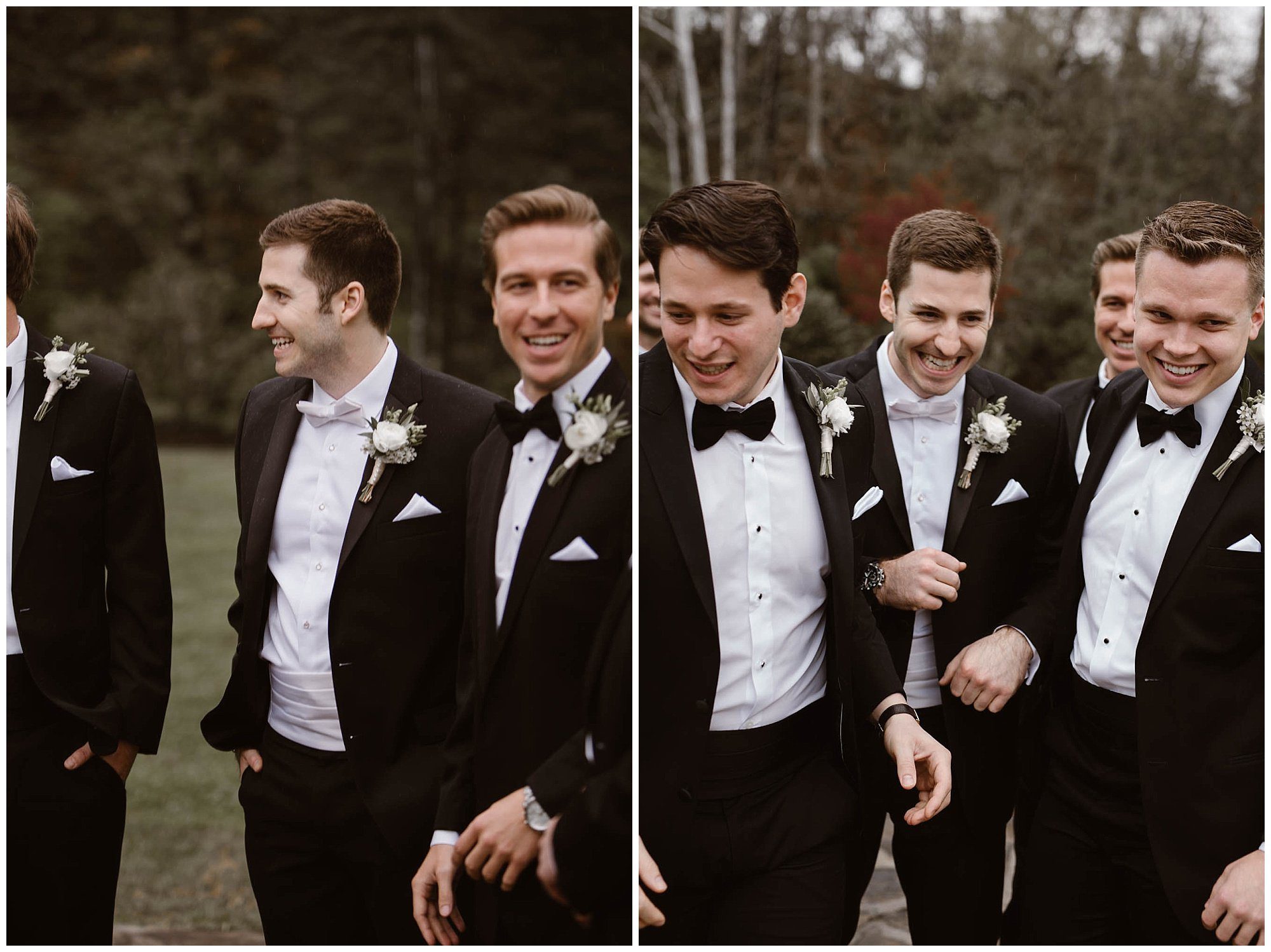 Candid groom and groomsmen photos