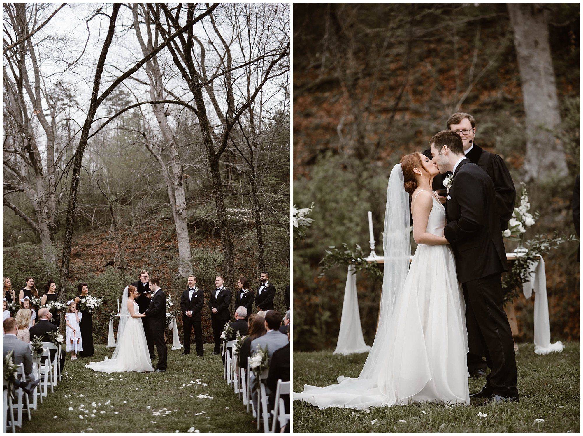 First Kiss at wedding on wedding day 