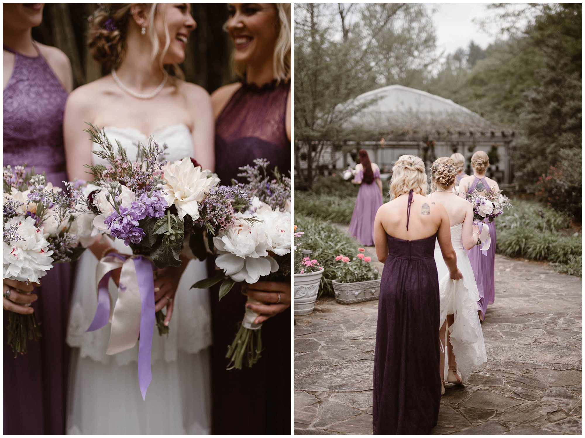 Bride and bridesmaids at The Lily Barn in Townsend