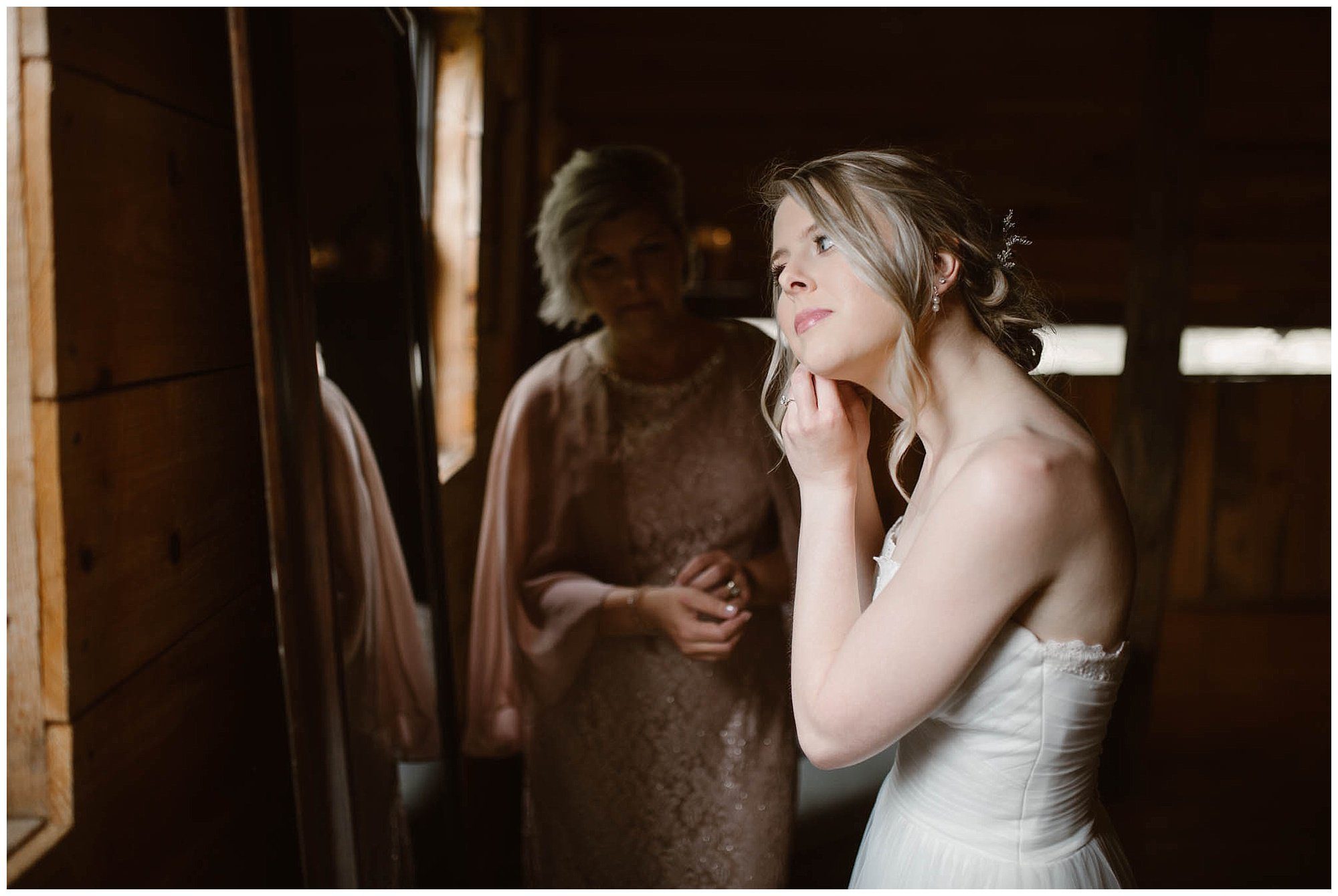 Bride Getting Ready at The Lily Barn