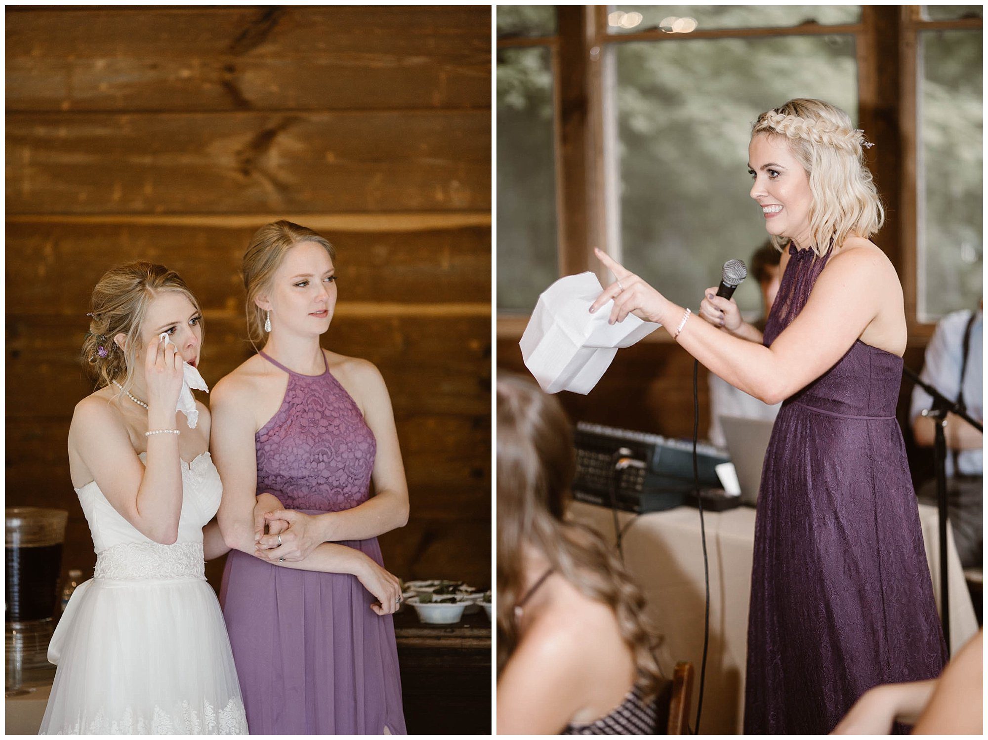 Bridesmaid toast at The Lily Barn Wedding