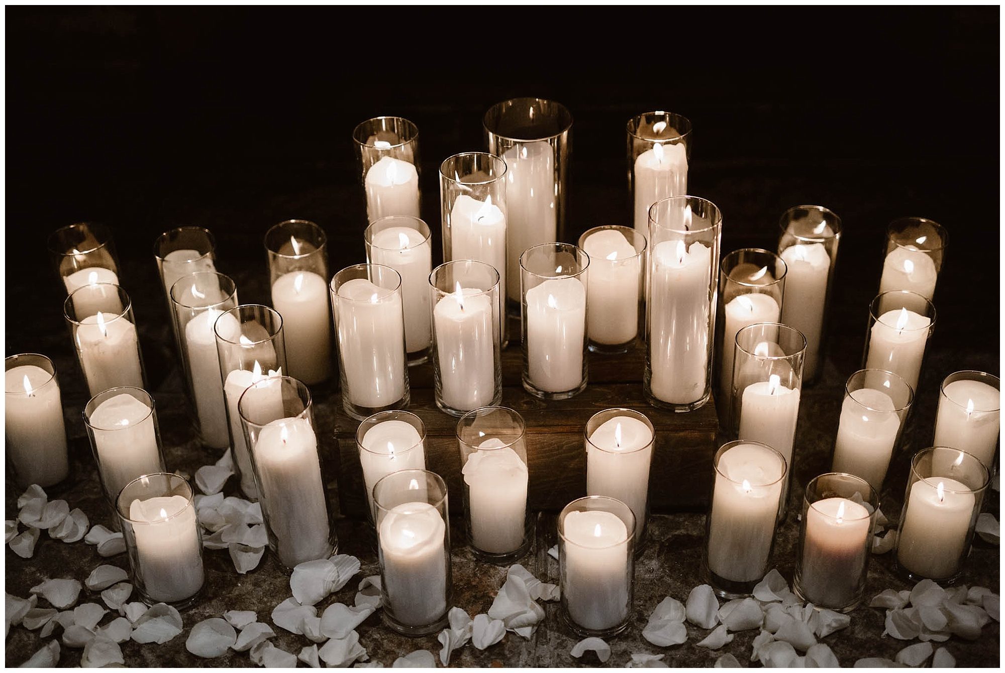 candles at wedding altar on wedding day