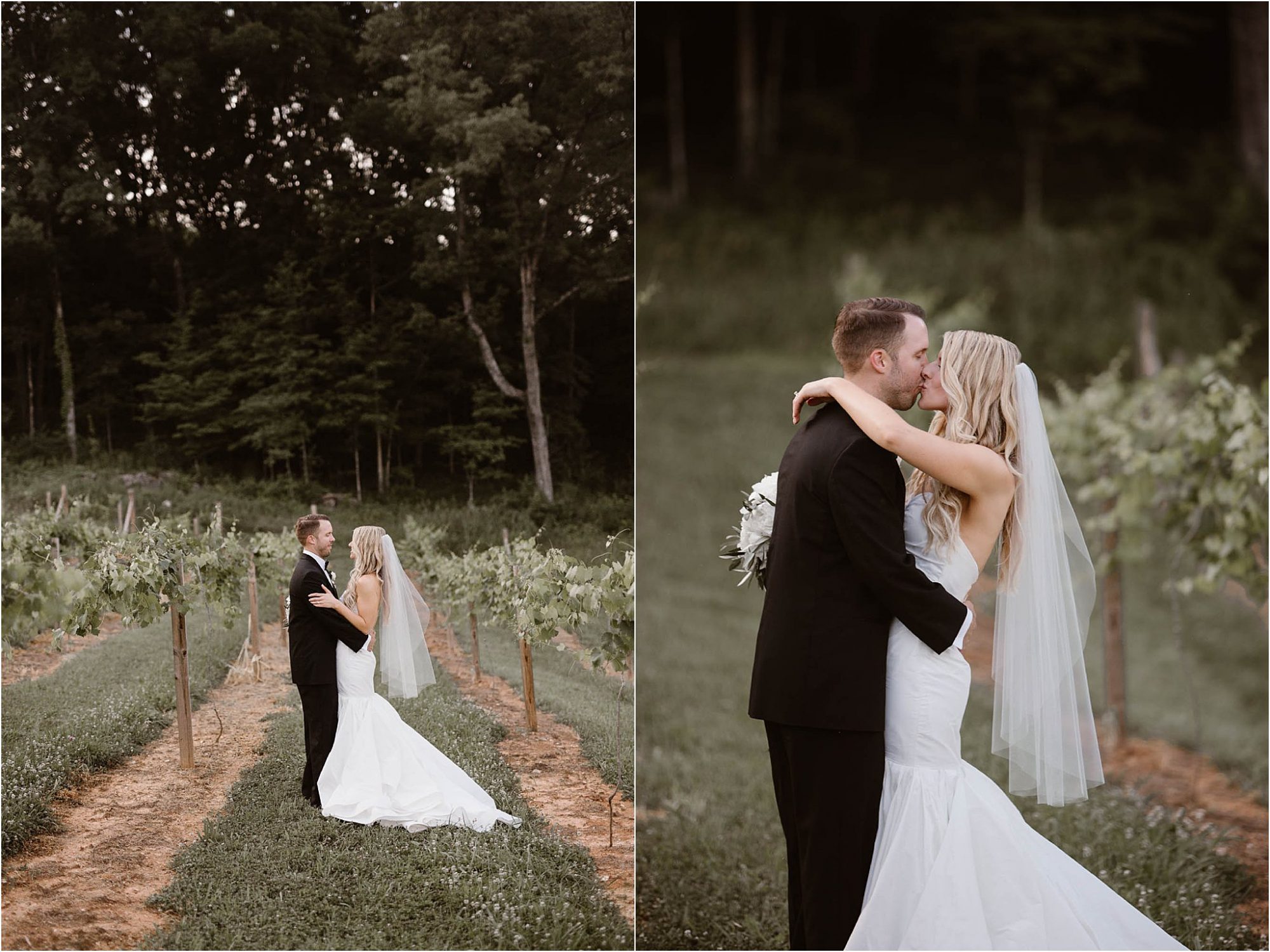 wedding couple photos at vineyard wedding in Tennessee