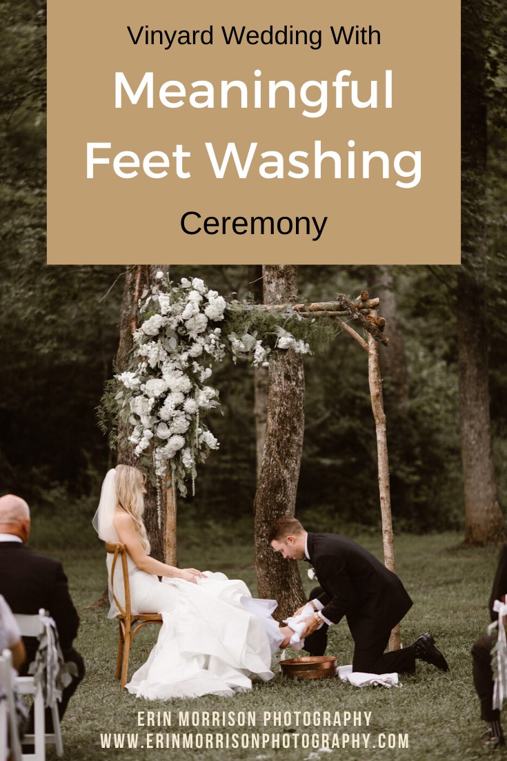 Feet Washing Ceremony at Vineyard Wedding