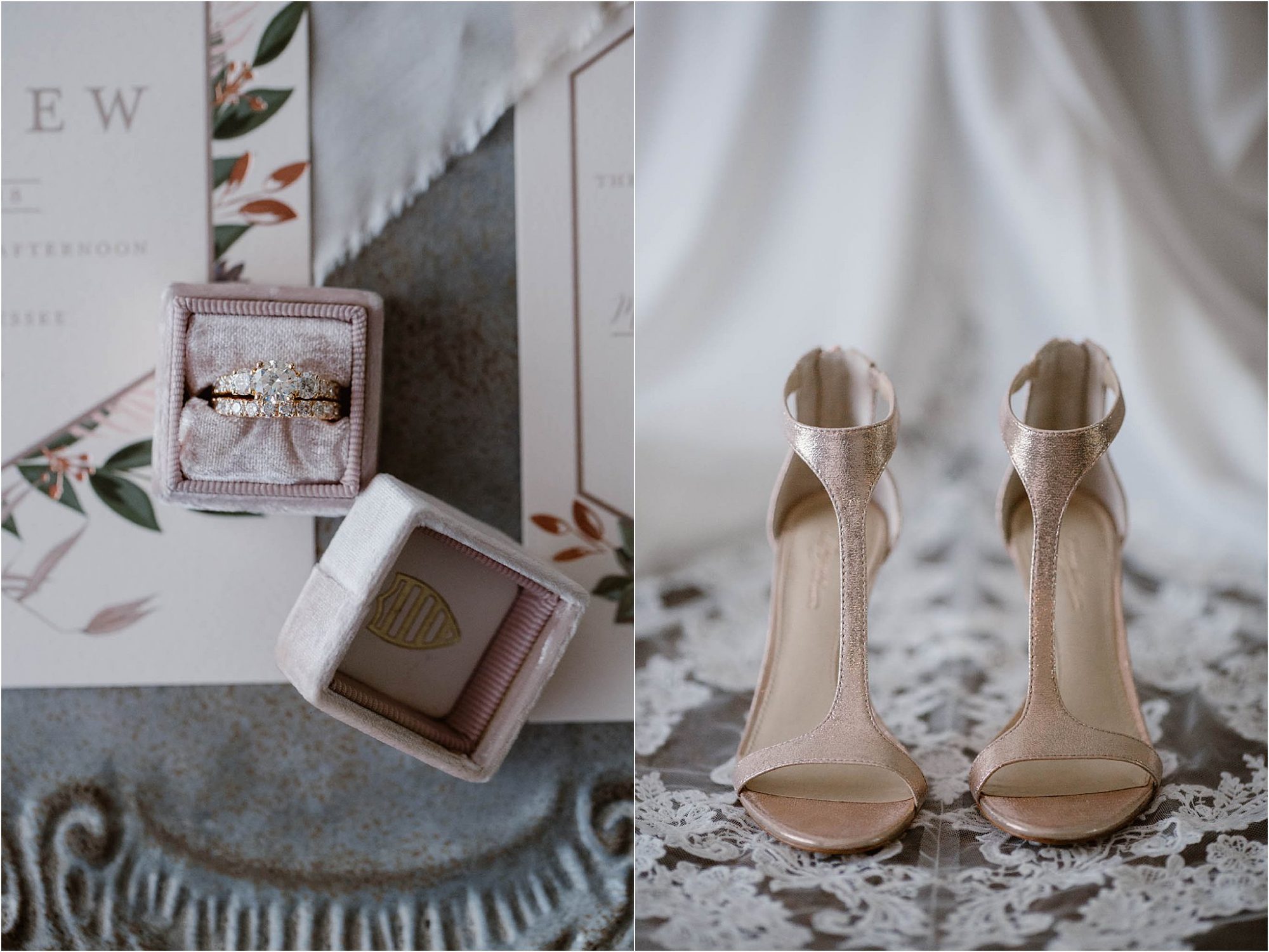 bridal details on wedding day at The Quarry Venue