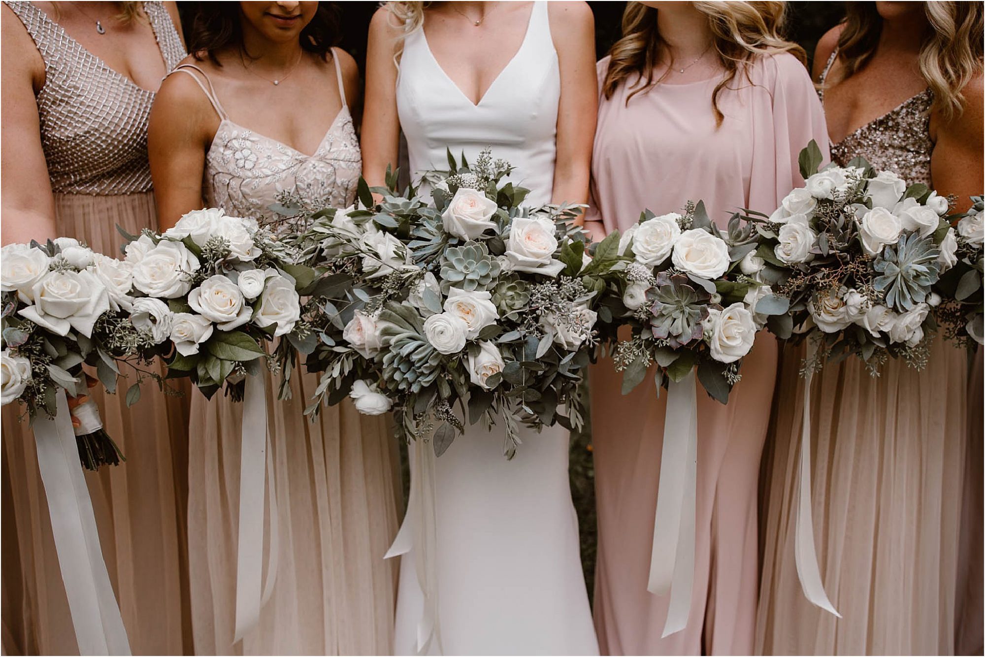 bouquets on wedding day from Melissa Timm