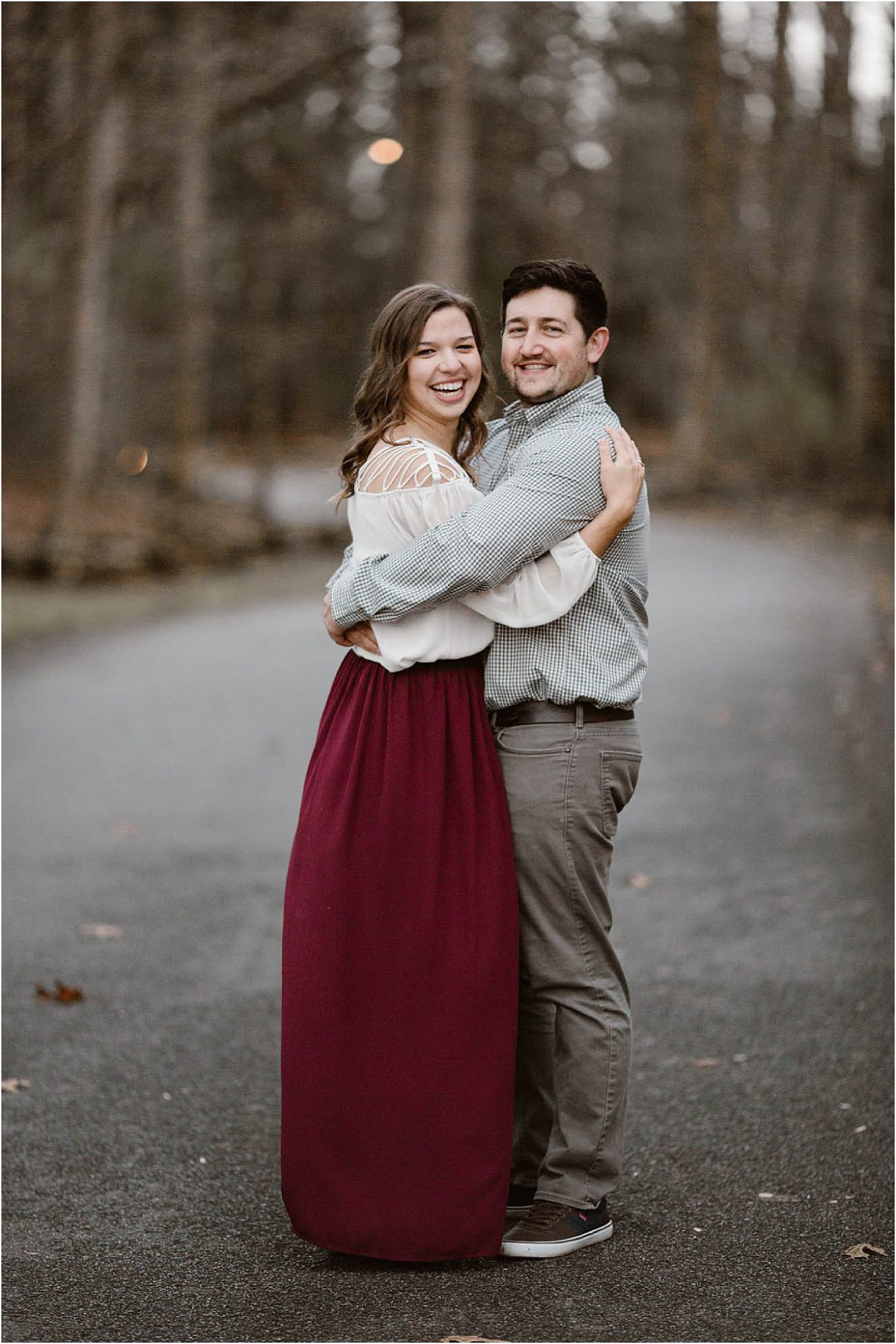 Winter engagement photos in Townsend, Tennessee
