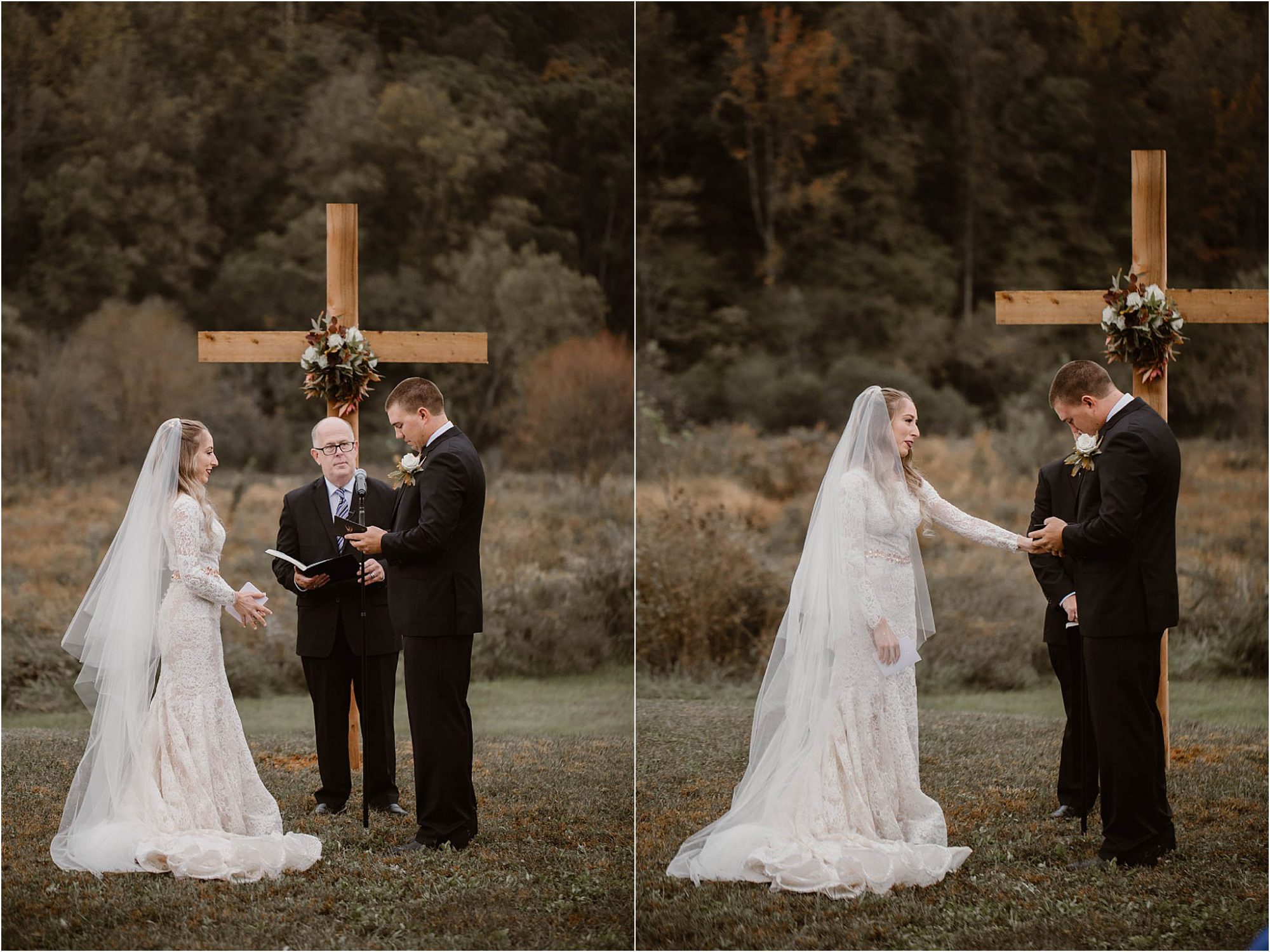 emotion vow photos at Fall Wedding in Tennessee