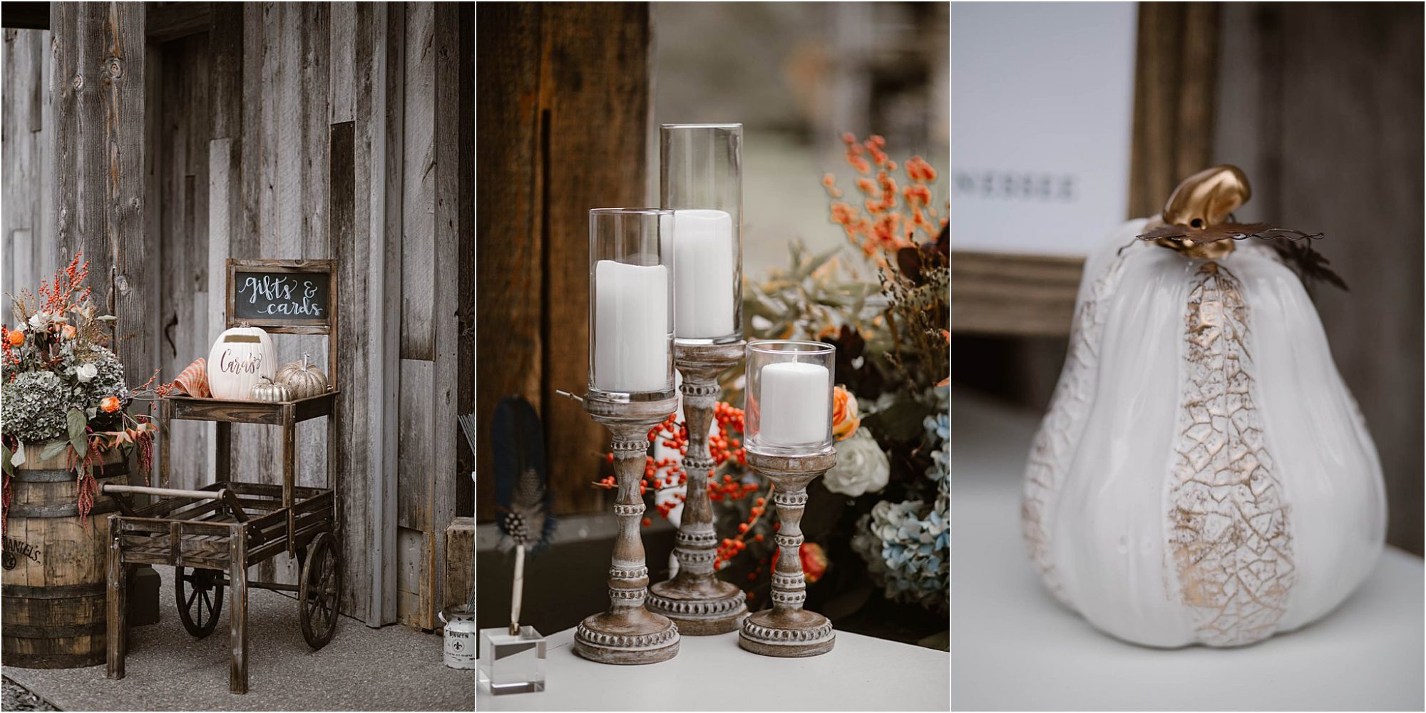 Traditional Fall Wedding Decor at Mountain Tennessee Wedding