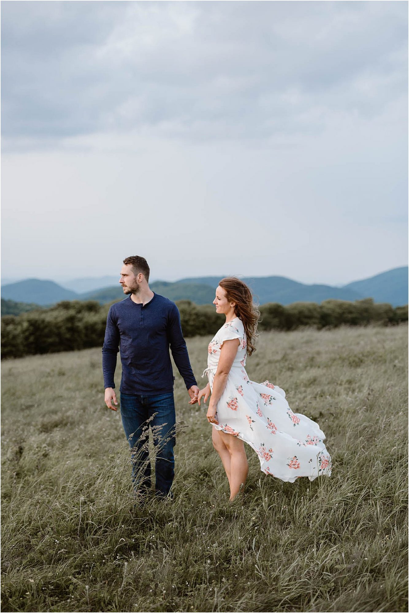 Casual Max Patch Mountain Engagement Photos
