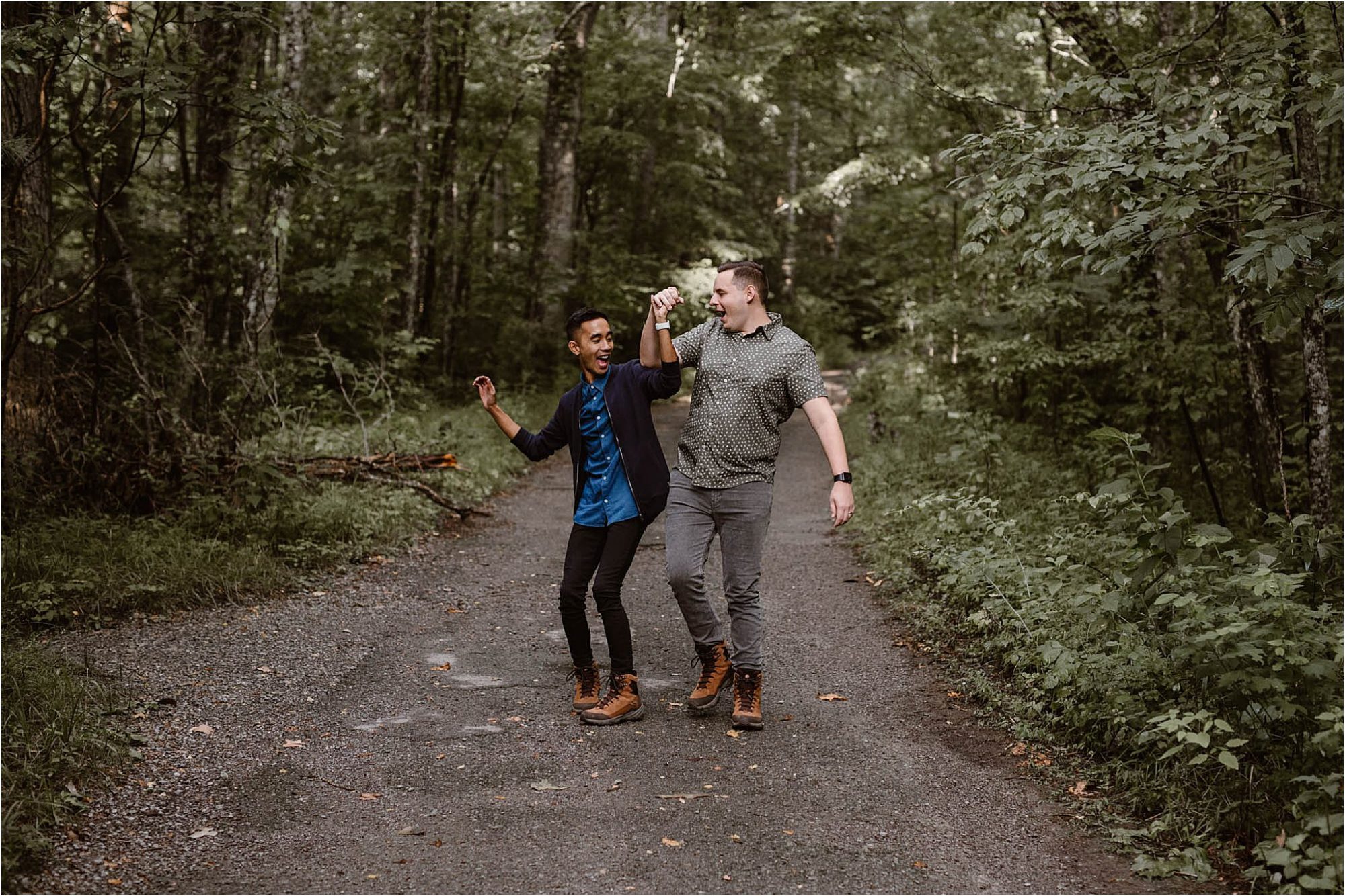 two men on Little River Trail in Elkmont