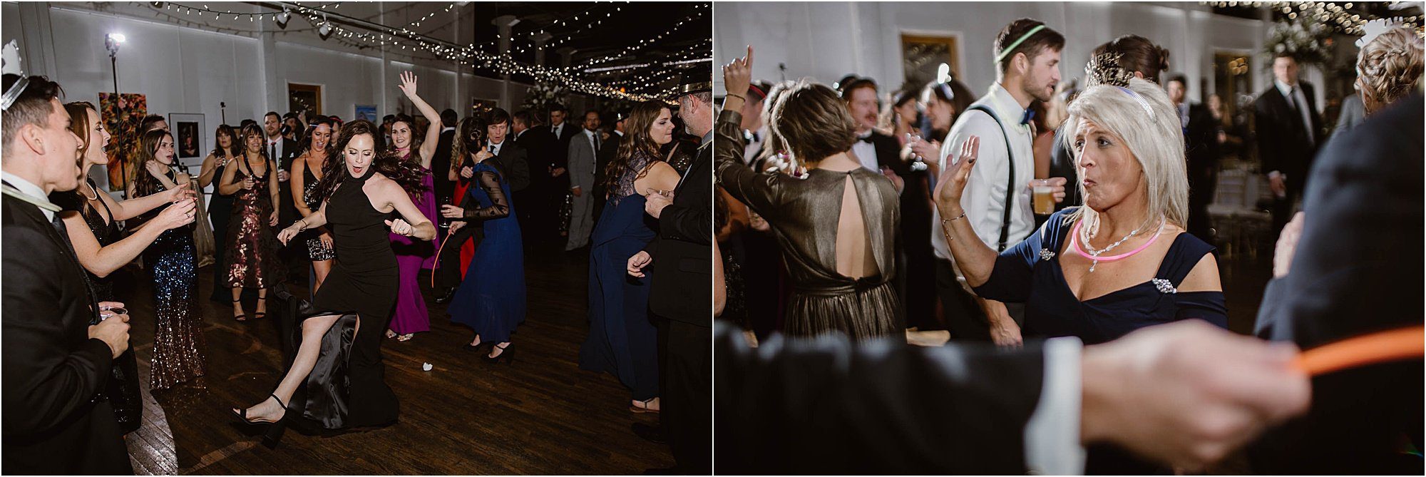 dancing photos at reception at New Year's Eve Wedding
