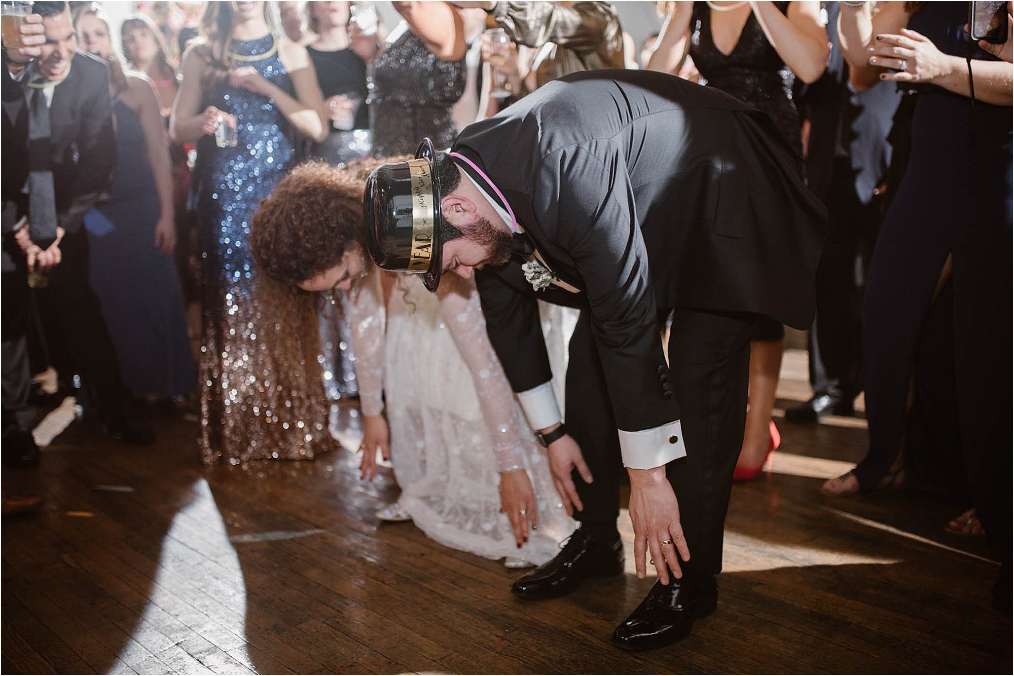 dancing photos at reception at New Year's Eve Wedding