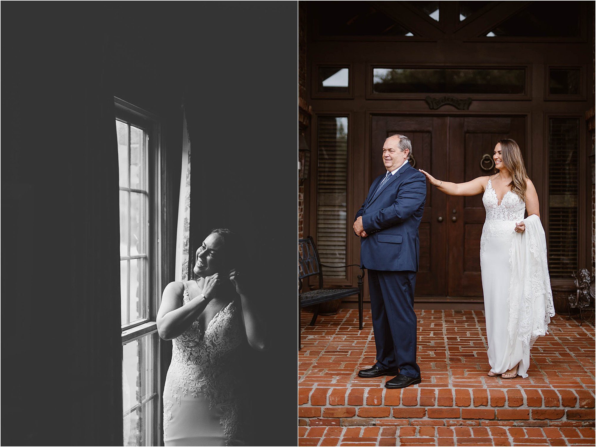 first look photos with father of the bride