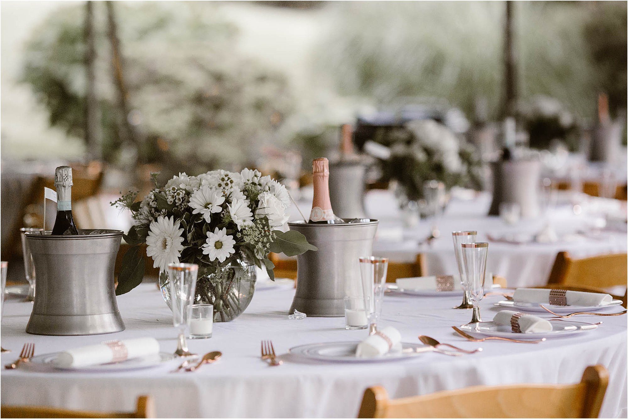 backyard wedding reception on the Tennessee River