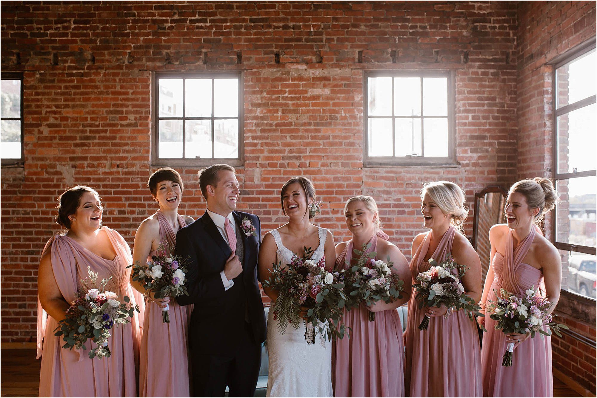 light pink and navy blue wedding palette