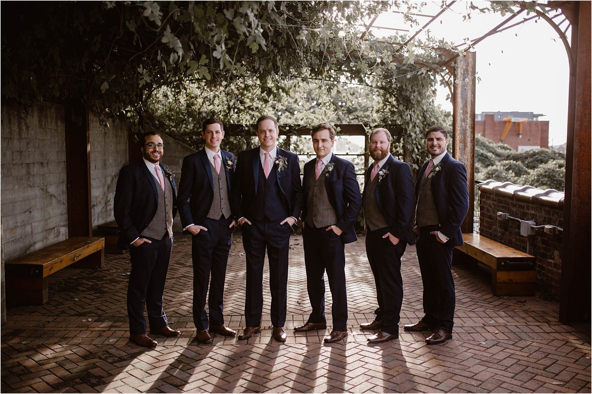 groomsmen photos at The Standard