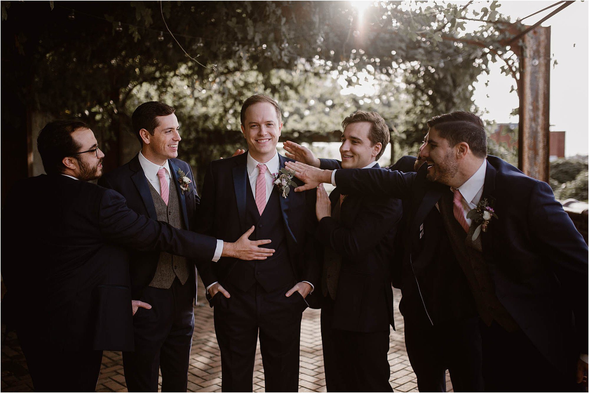 groom and groomsmen photos at The Standard