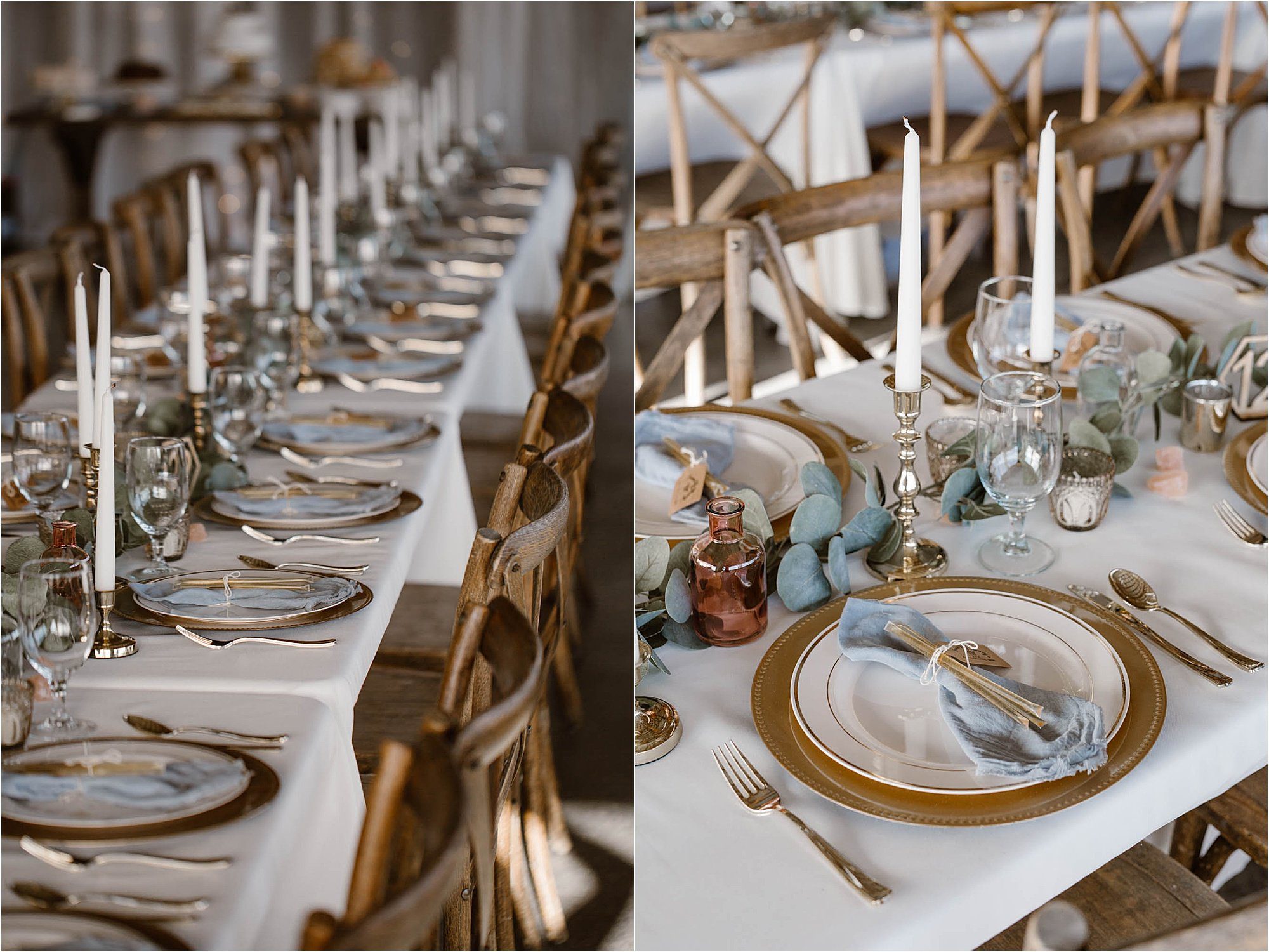 vintage boho wedding table decorations and candles