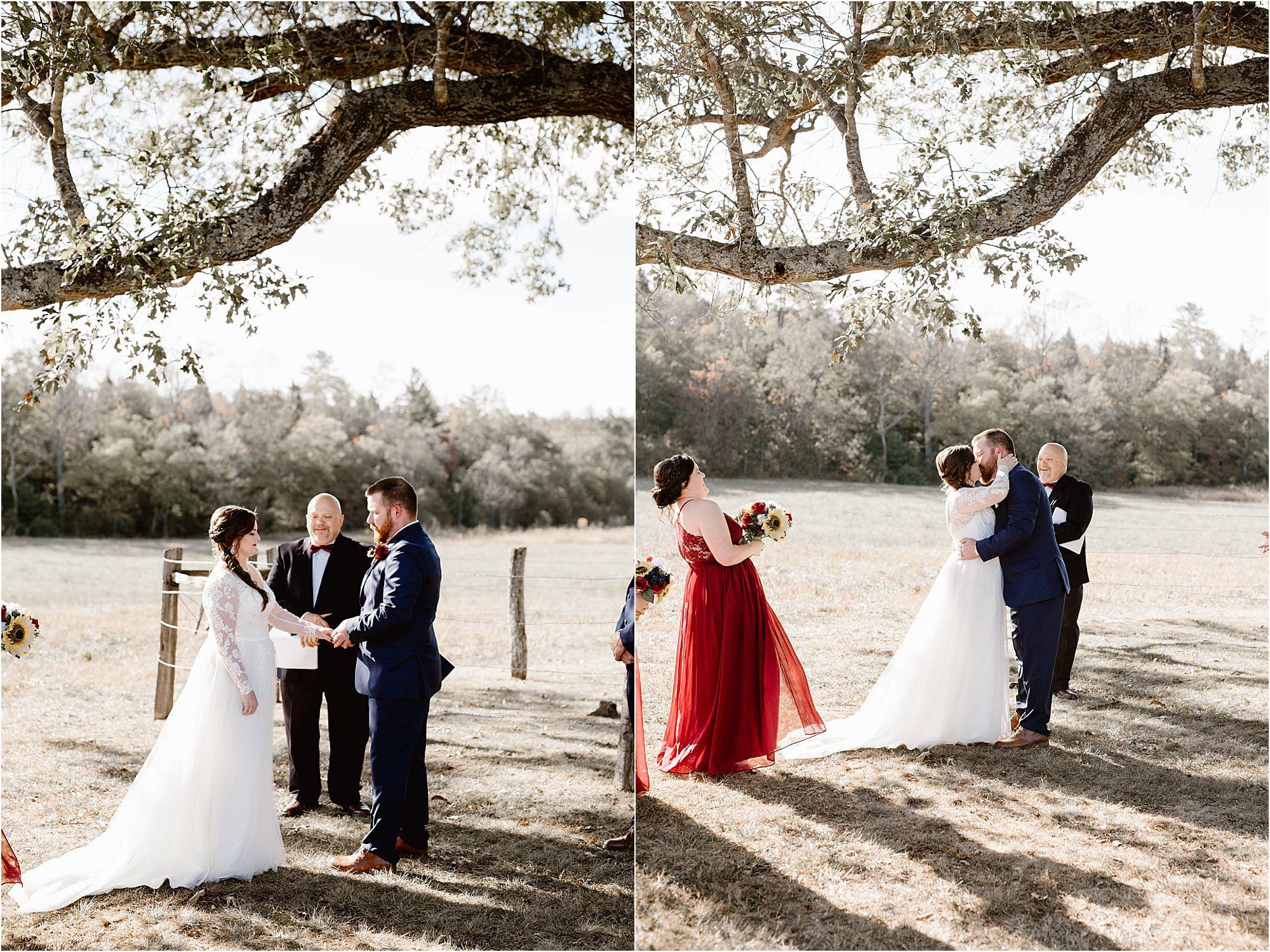 first kiss at elopement ceremony