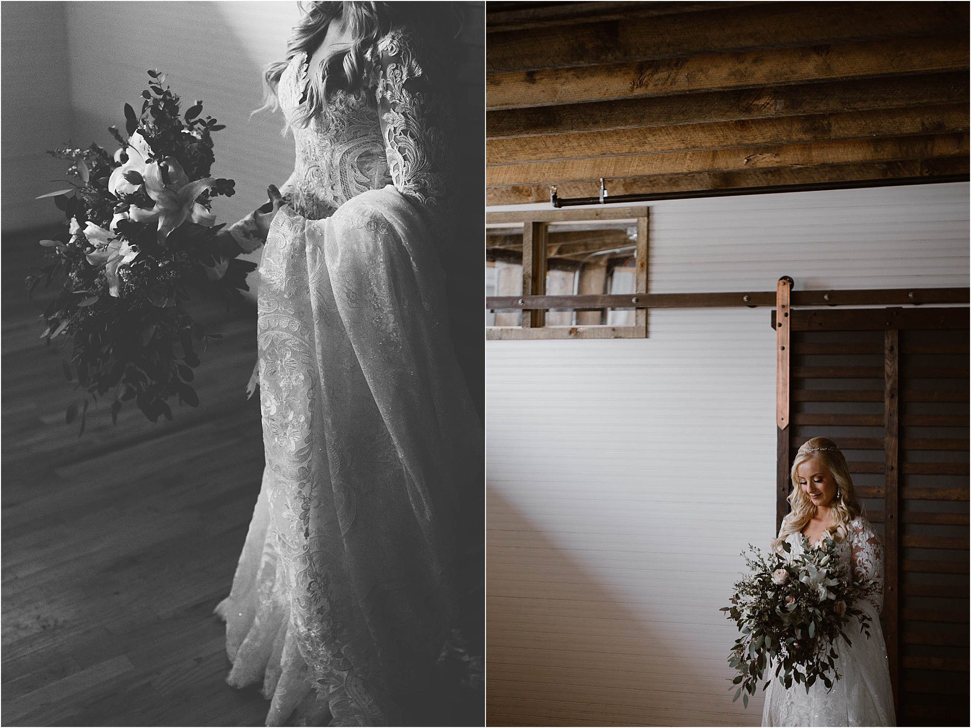 bridal photos of bride at Mill & Mine Knoxville