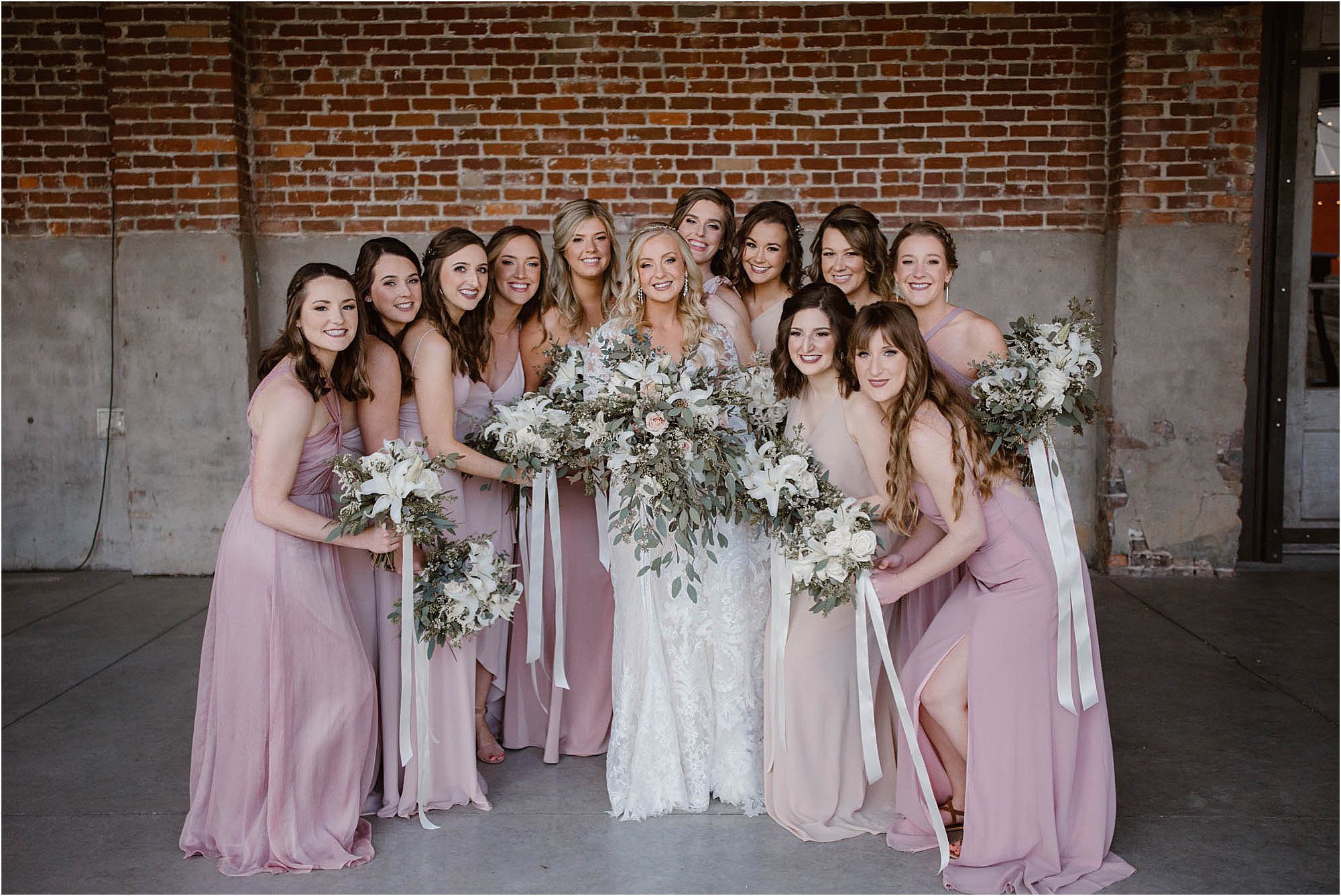 bride and bridesmaid photos at Mill & Mine Knoxville