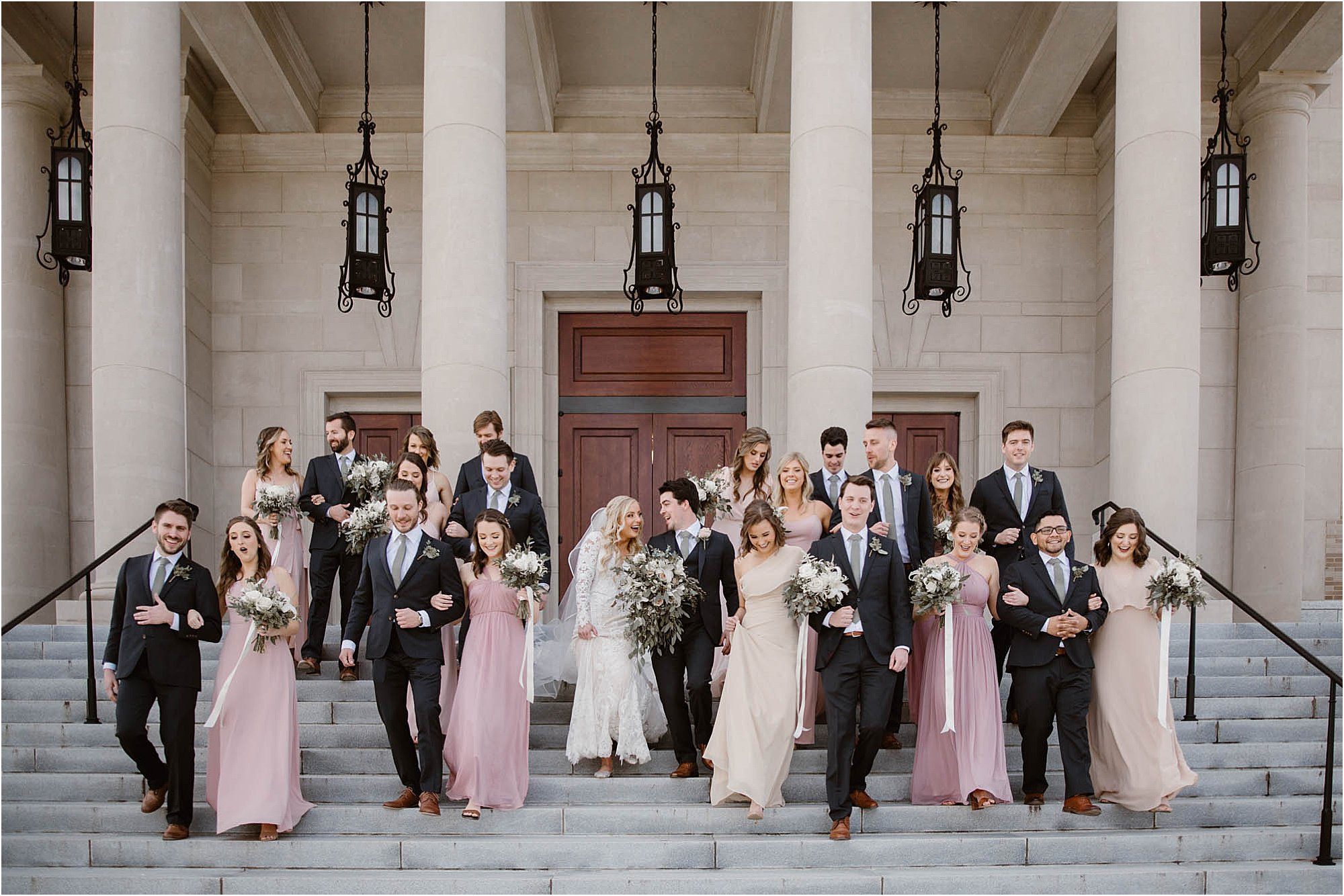 bridal party photos at Sacred Heart Cathedral Knoxville