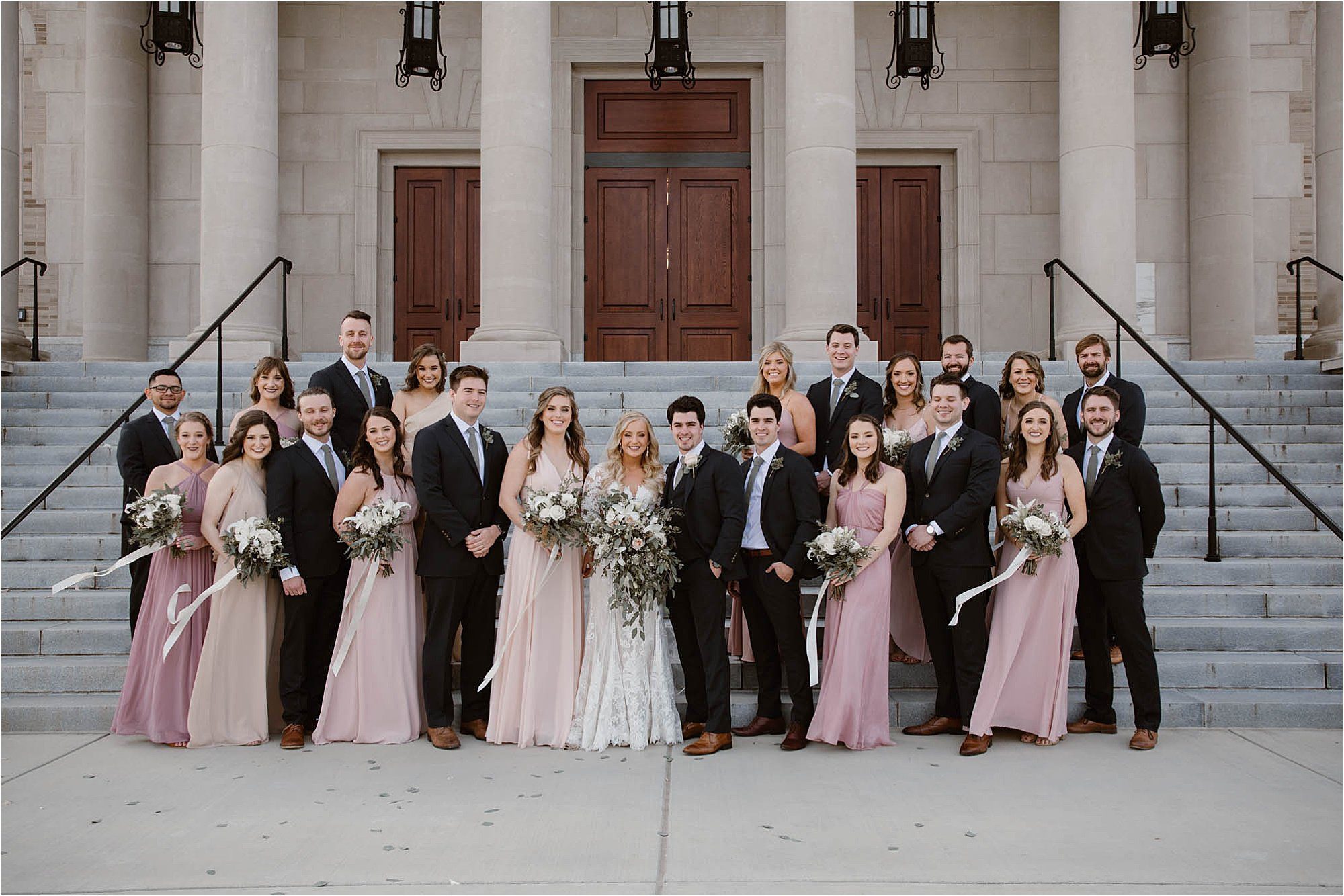 bridal party photos at Sacred Heart Cathedral Knoxville