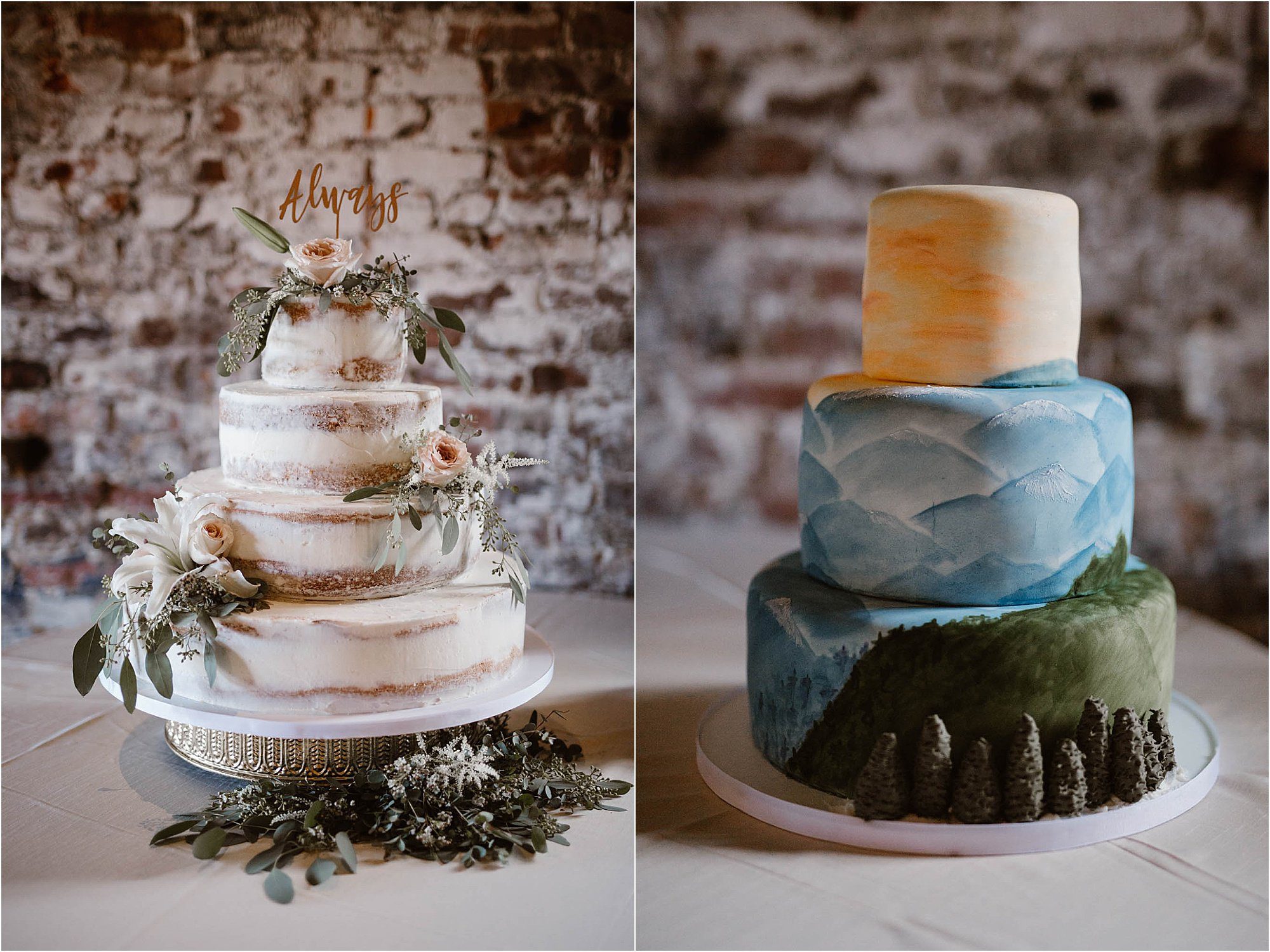 adventure wedding cakes