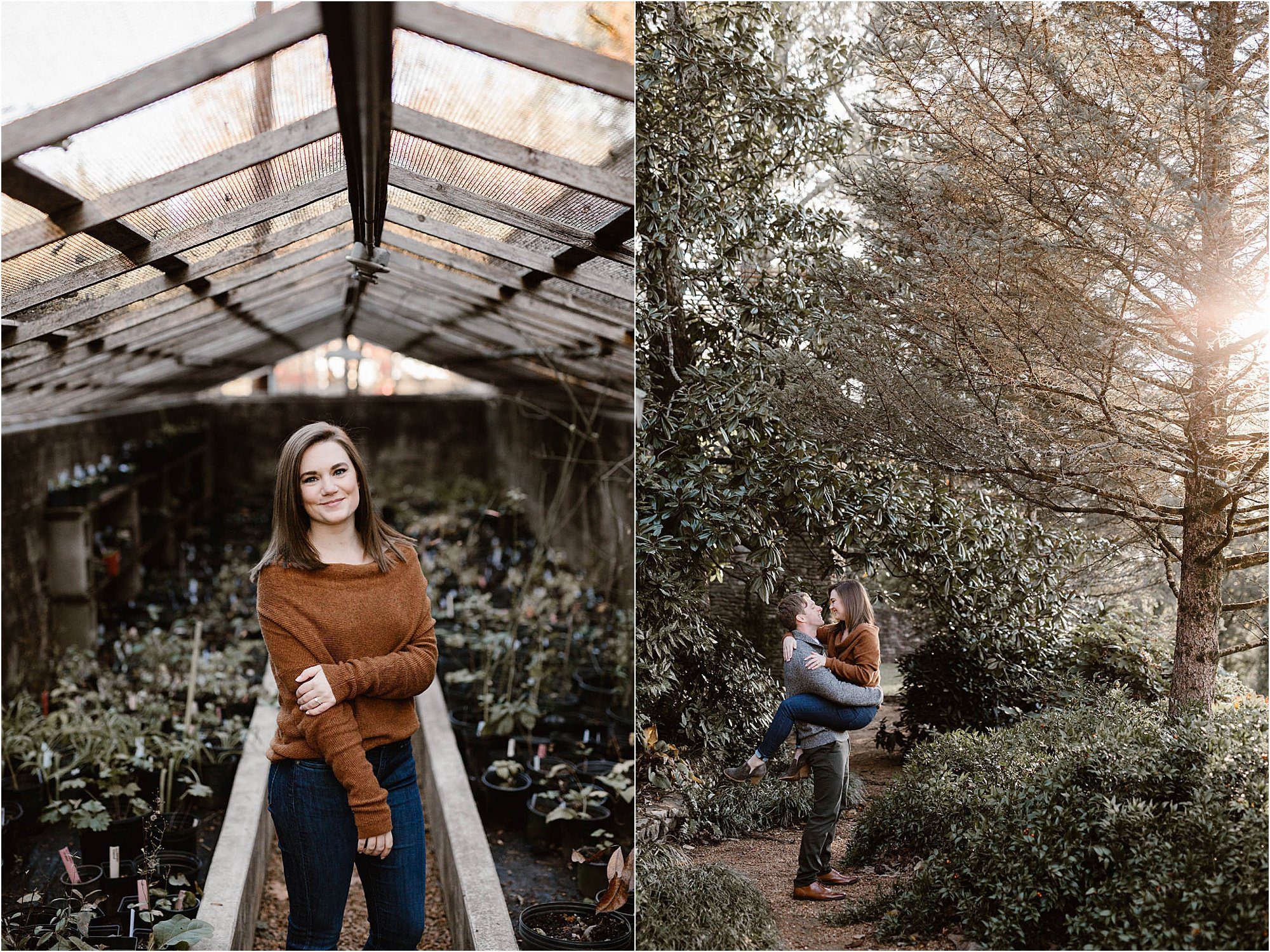 Engagement photos at the Knoxville Botanical Gardens