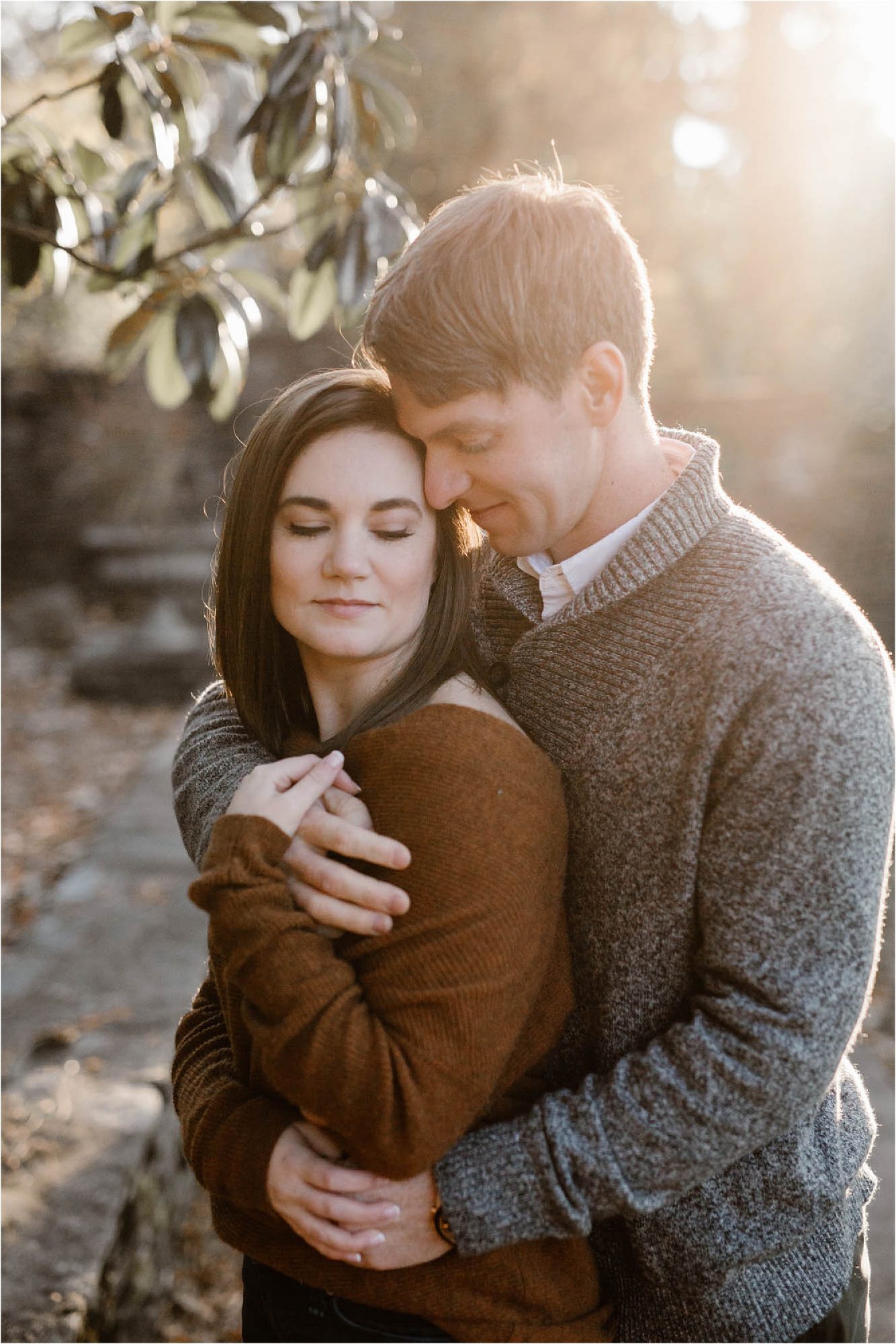 golden hour engagement photos at The Knoxville Botanical Gardens