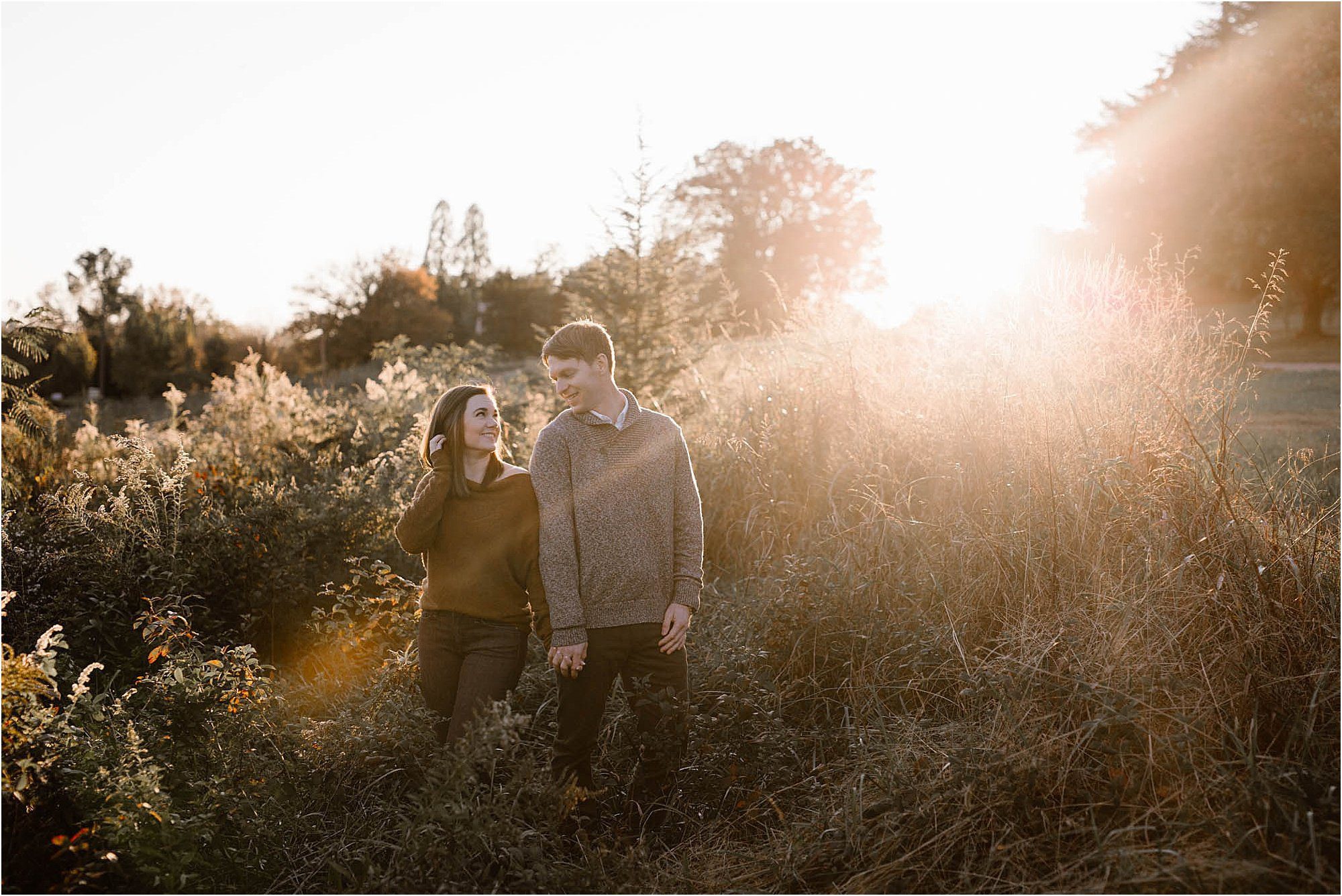 golden hour fall engagement photos in Knoxville