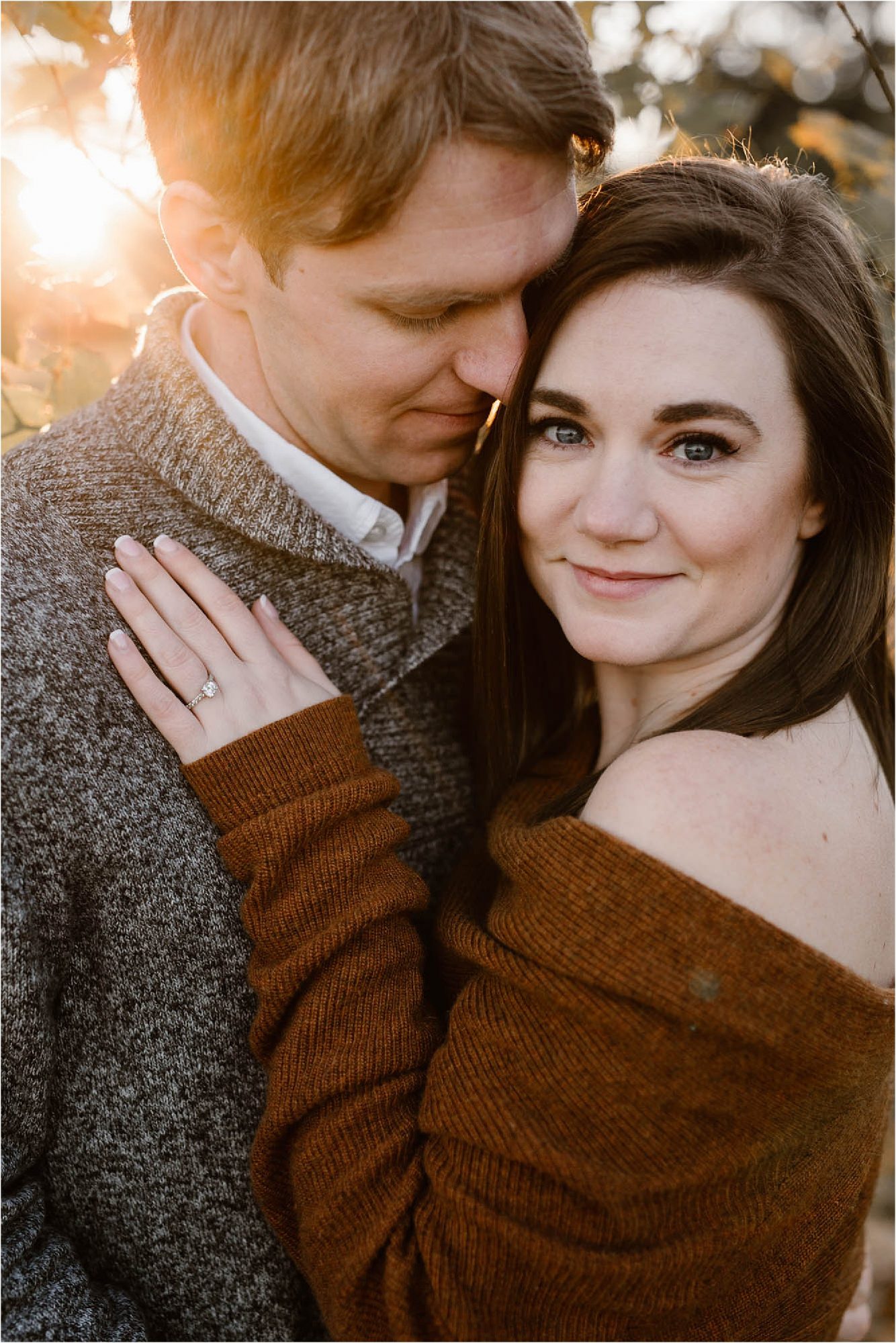 fall engagement photos at the Knoxville Botanical Gardens