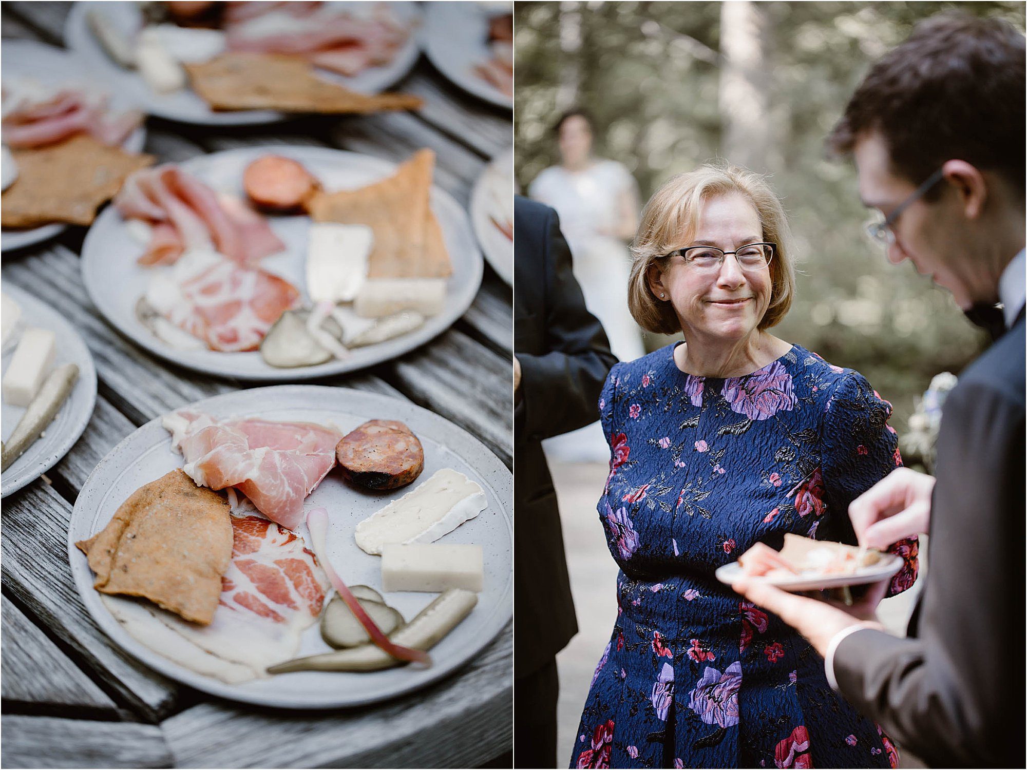 food and guests at micro wedding