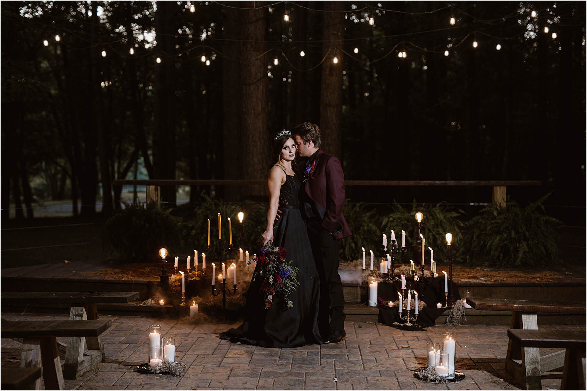 Halloween wedding ceremony ideas with candles