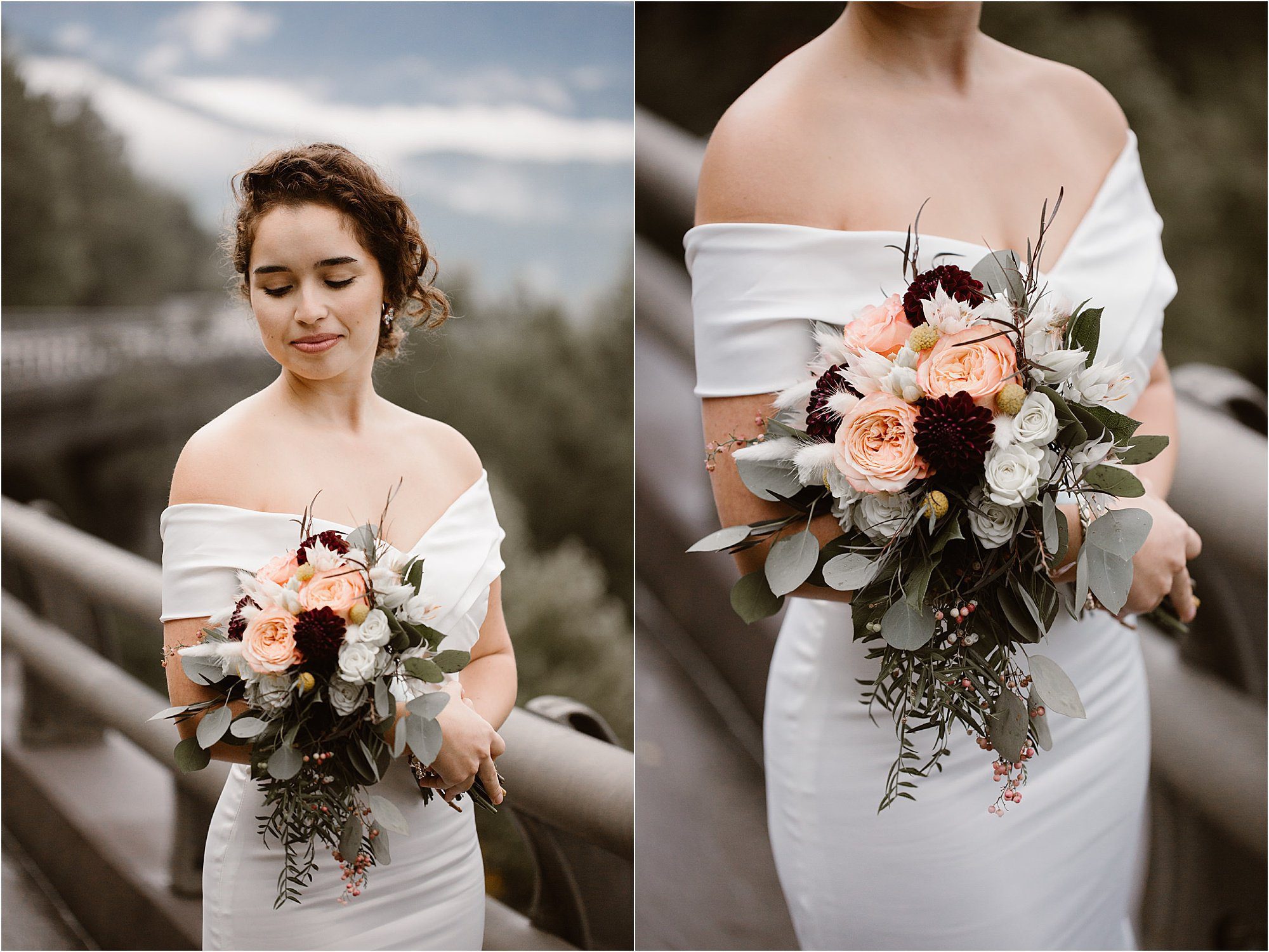 bridal photos at elopement on The Foothills Parkway Missing Link