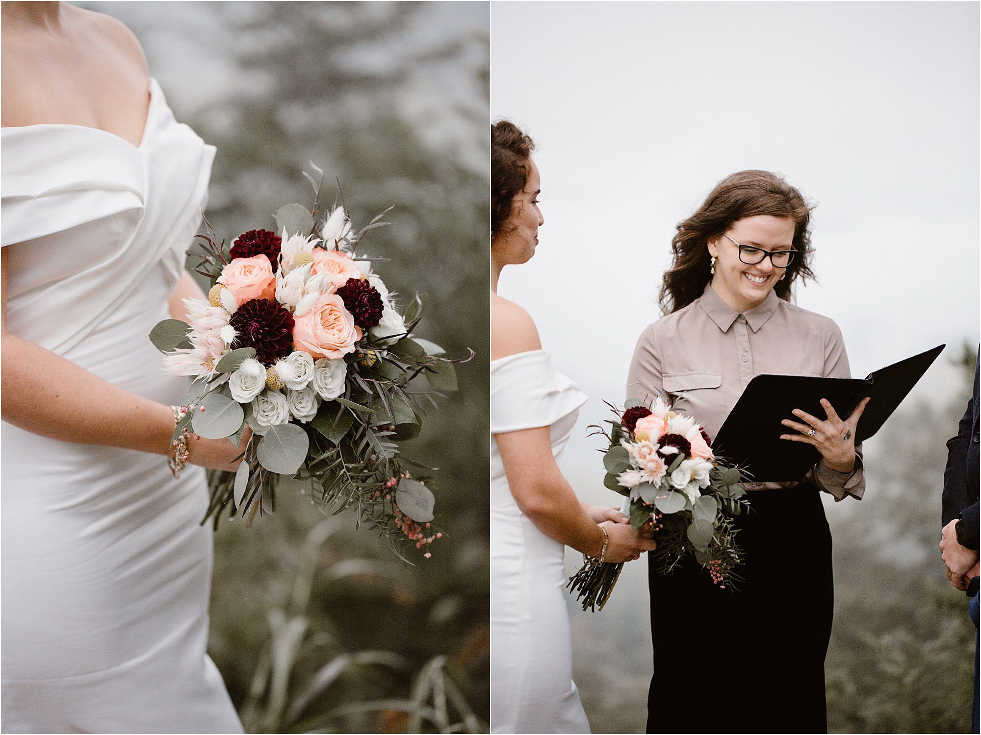 rainy day Foothills Parkway elopement