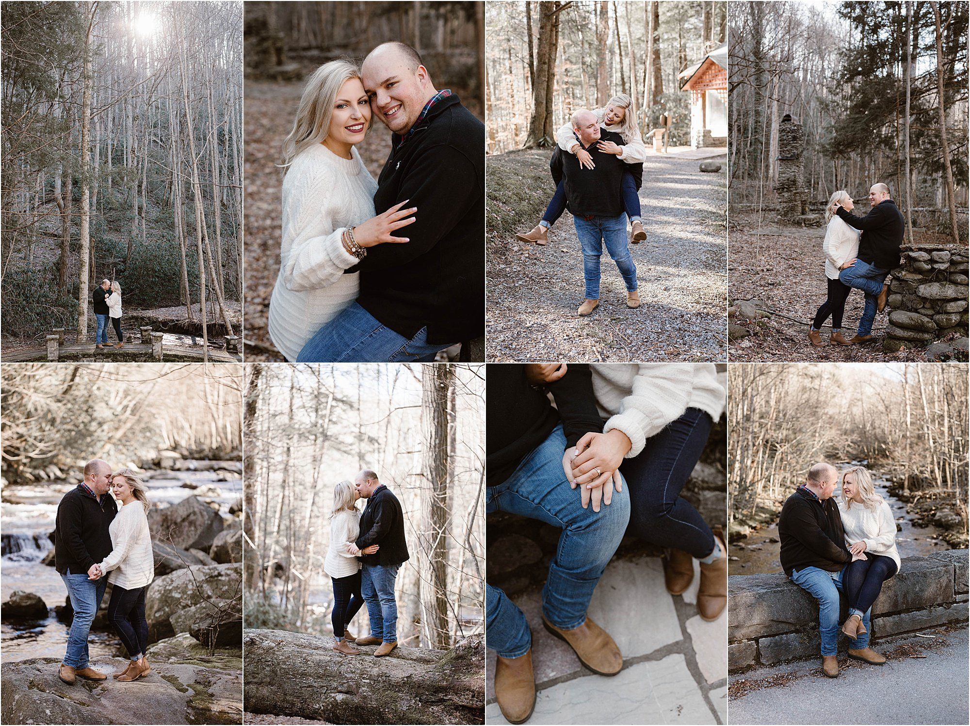 Winter Engagement Photos in the Smokies