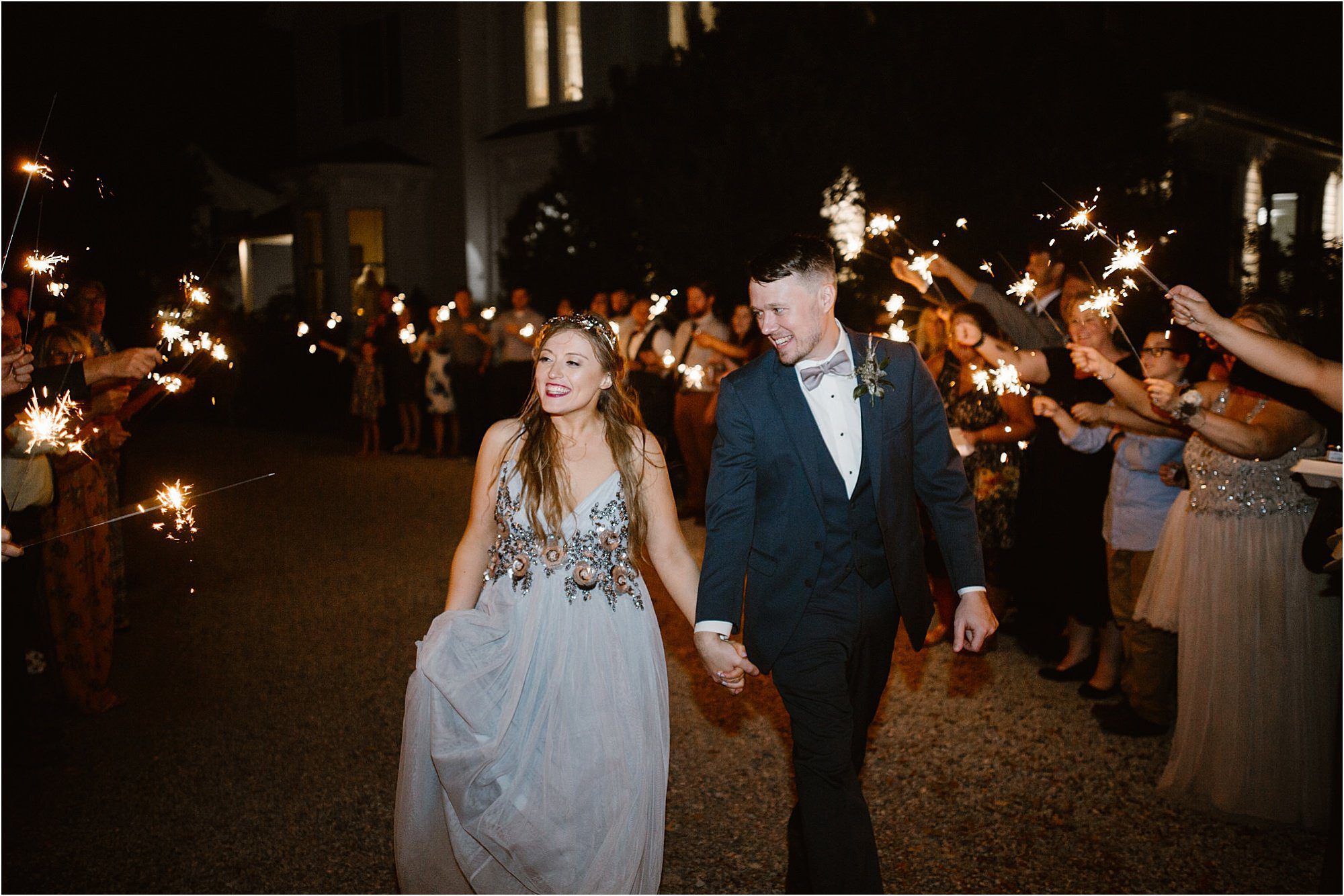 sparkler exit on wedding day