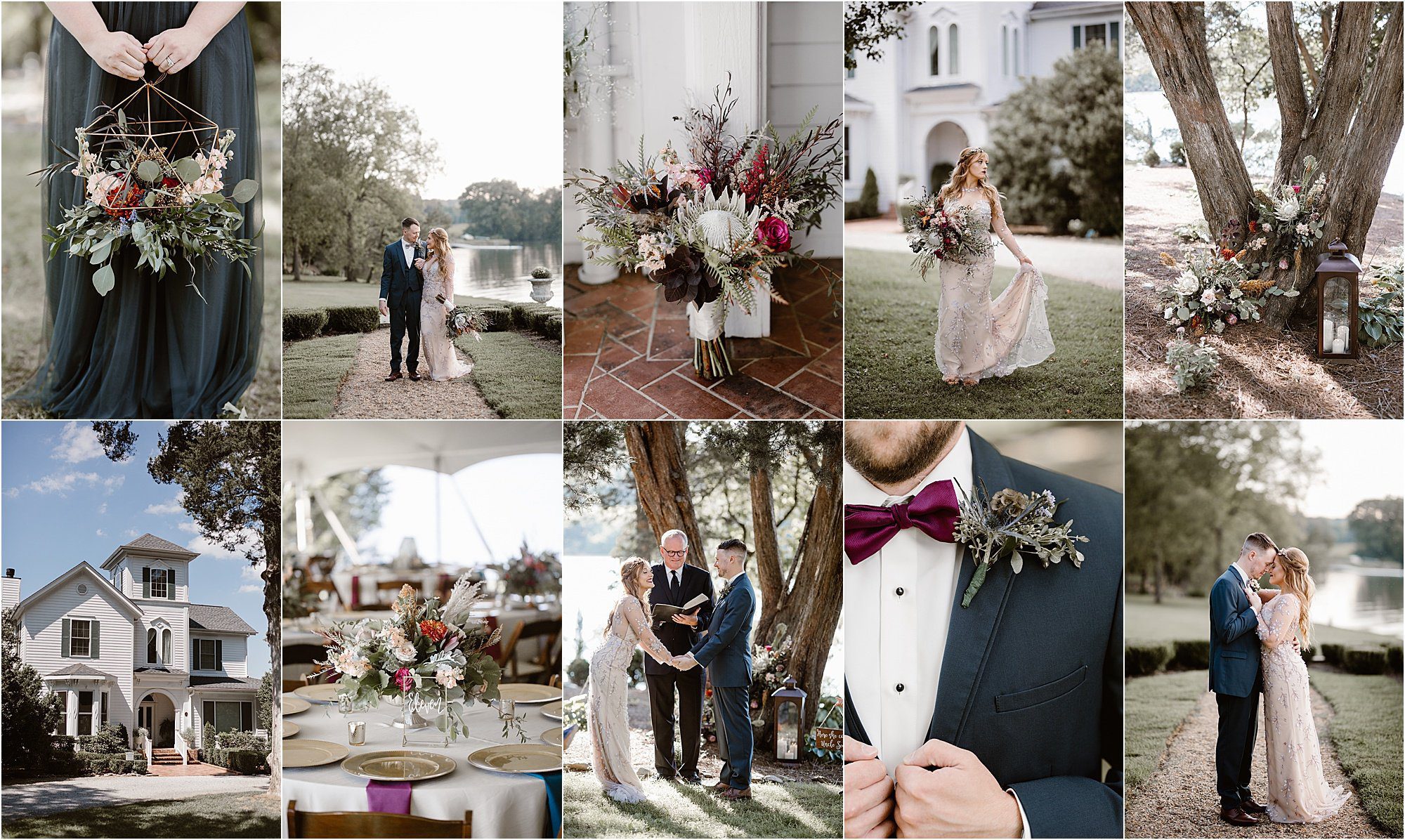 Jewel-Toned Wedding at Private Estate in East Tennessee